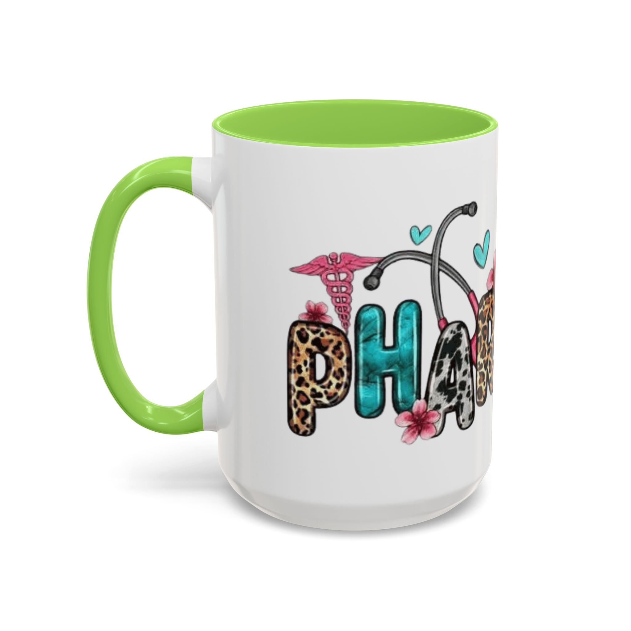 Pharmacy Nurse Coffee Mug — Cute Leopard & Teal Medical Design (11oz/15oz)Christmas mug for all healthcare heroes