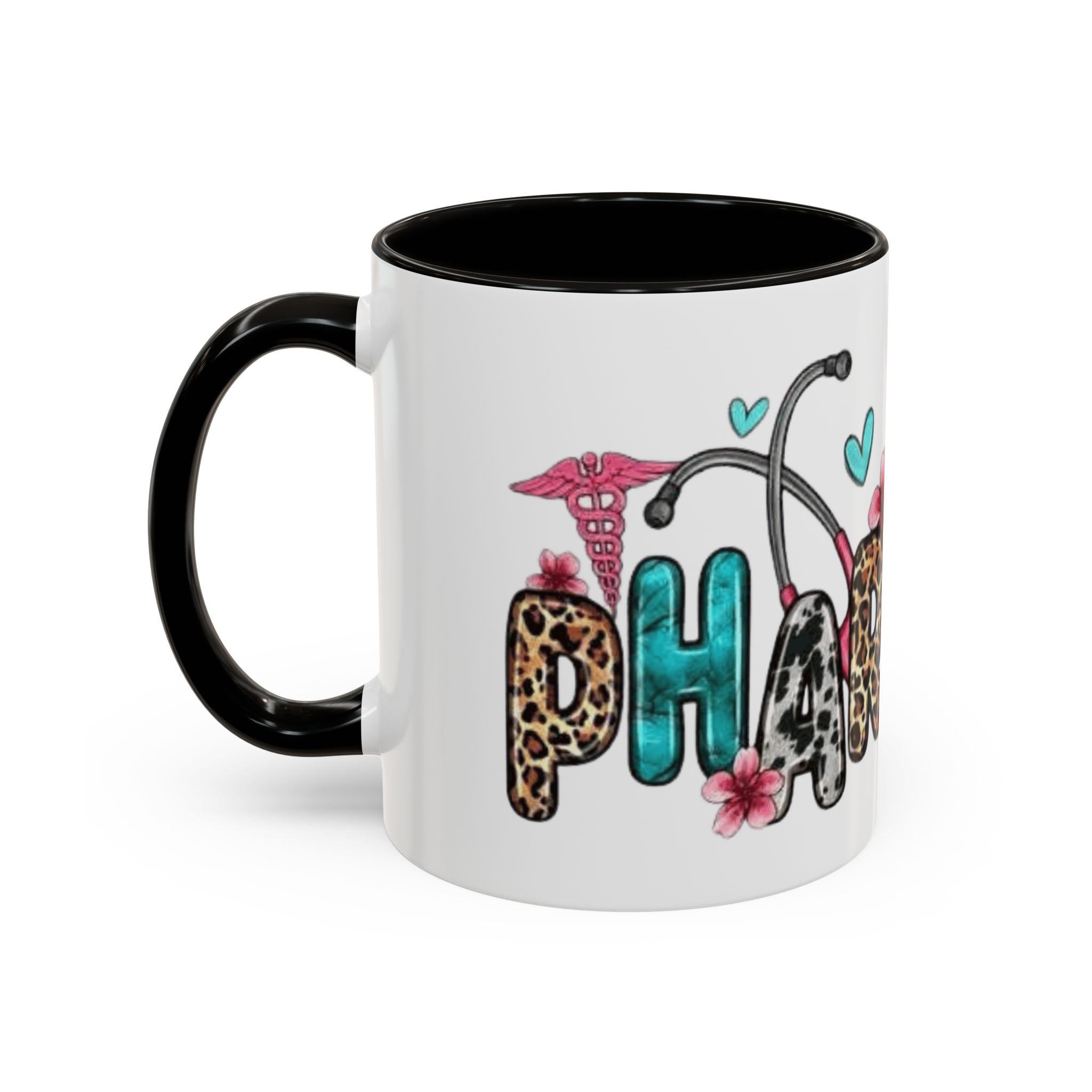 Pharmacy Nurse Coffee Mug — Cute Leopard & Teal Medical Design (11oz/15oz)Christmas mug for all healthcare heroes