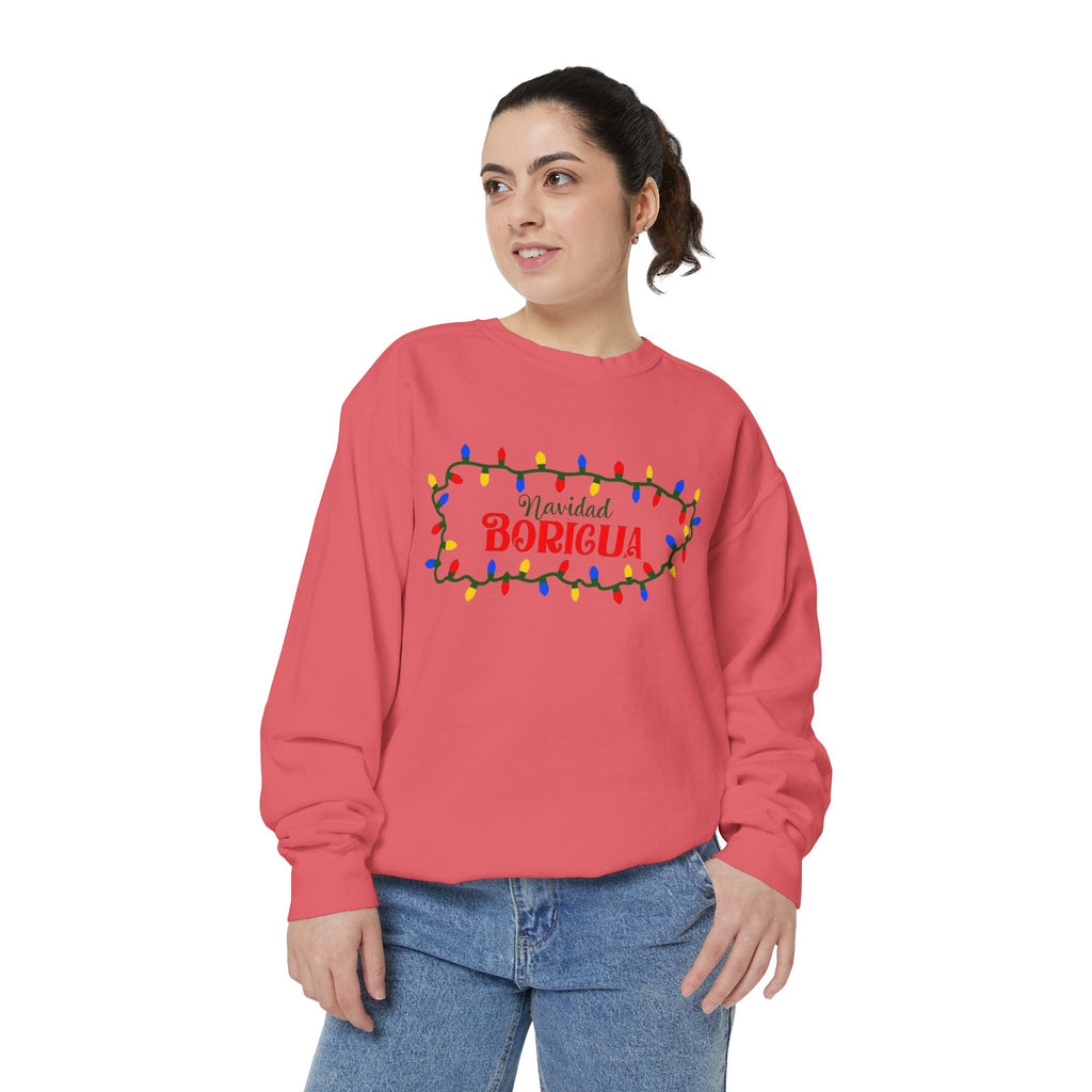 Navidad Boricua Sweatshirt — Puerto Rican Holiday Sweater with Christmas Lights