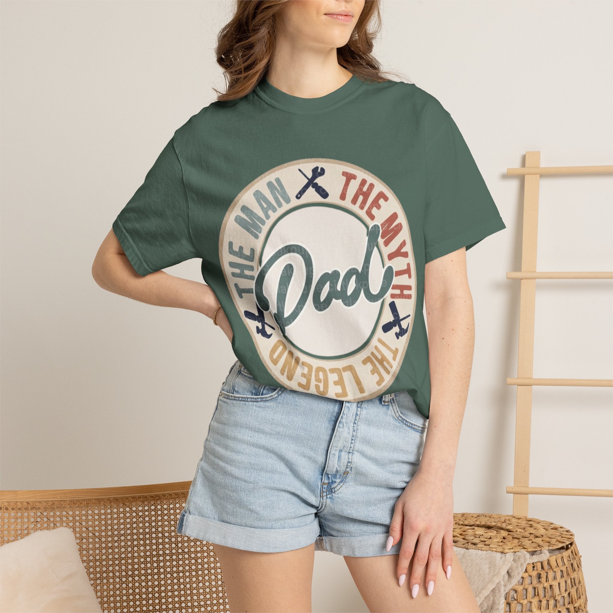 Dad Retro Badge T-Shirt — “Dad: The Man, The Myth, The Legend” Father’s Day Tee