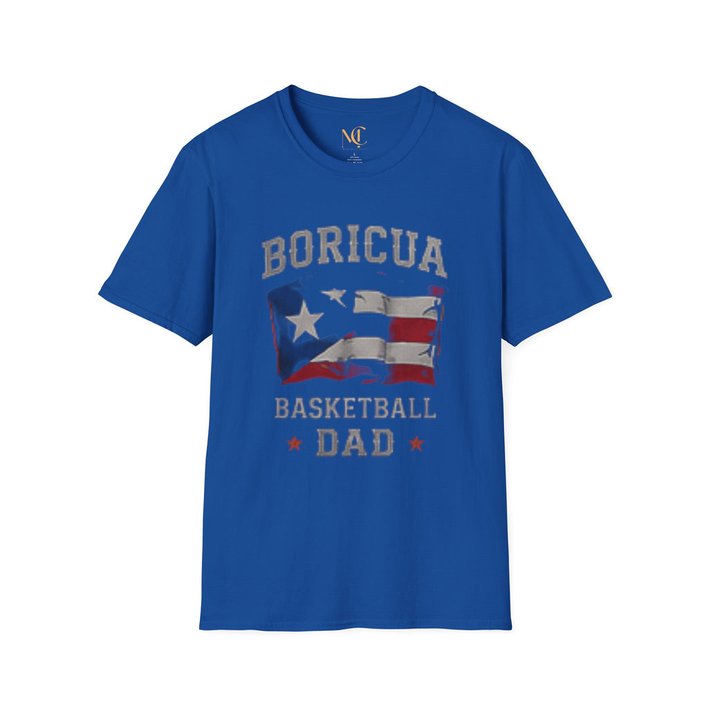 Boricua Basketball Dad T-Shirt — Puerto Rican Flag Pride Tee