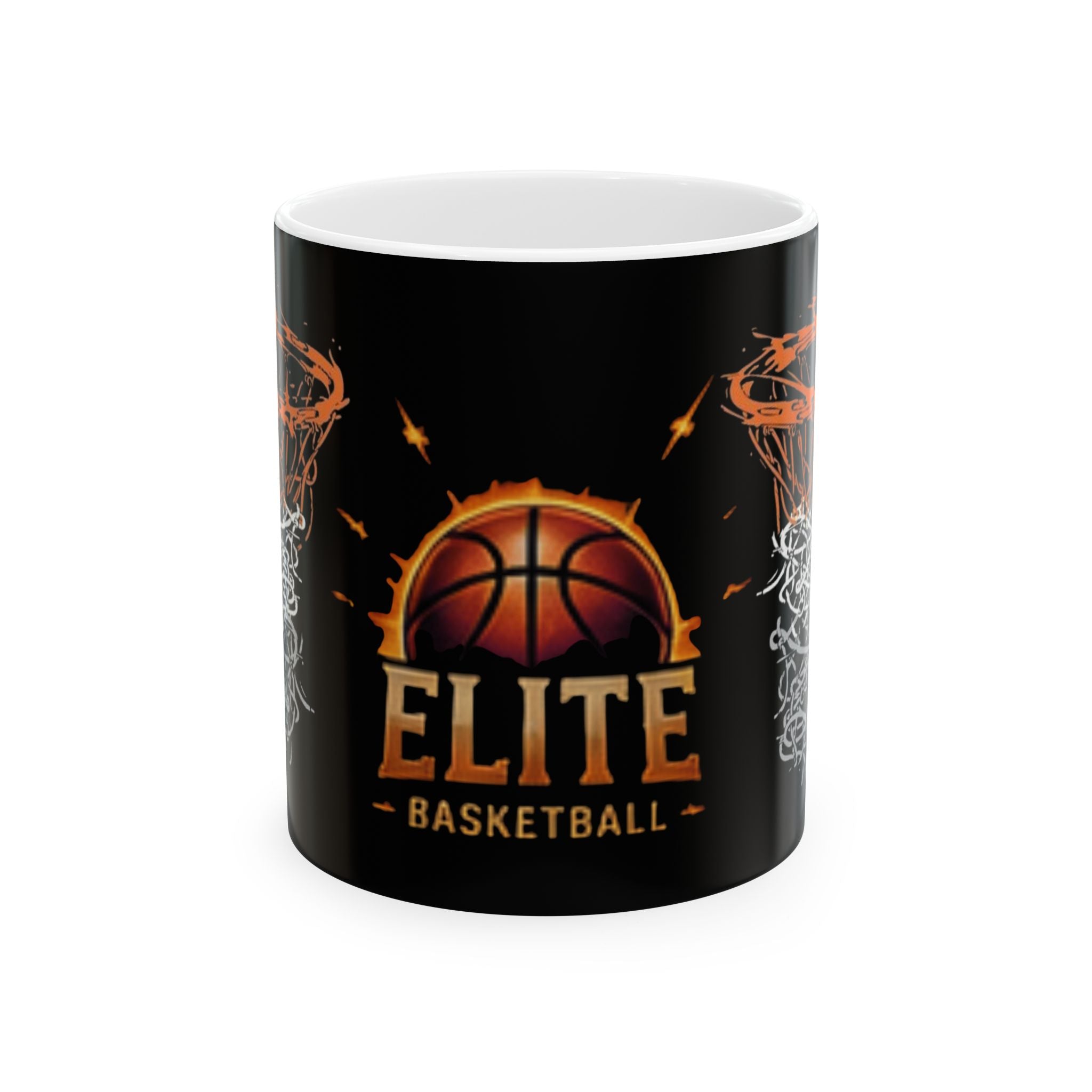 Elite Basketball Ceramic Mug – Fiery Basketball Team Coffee Cup (11oz & 15oz)