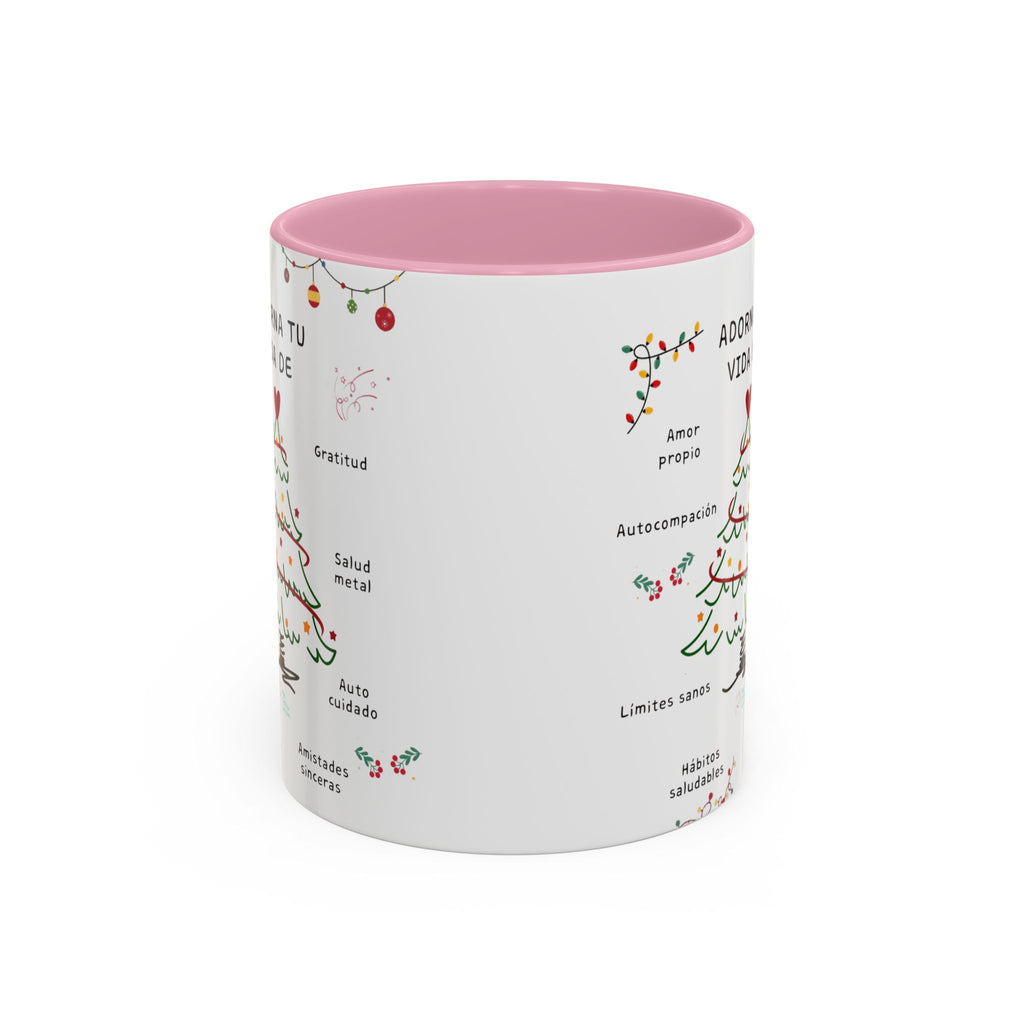 Mug — 'Adorna Tu Vida' Christmas Tree Spanish Holiday Coffee Mug (11oz/15oz)