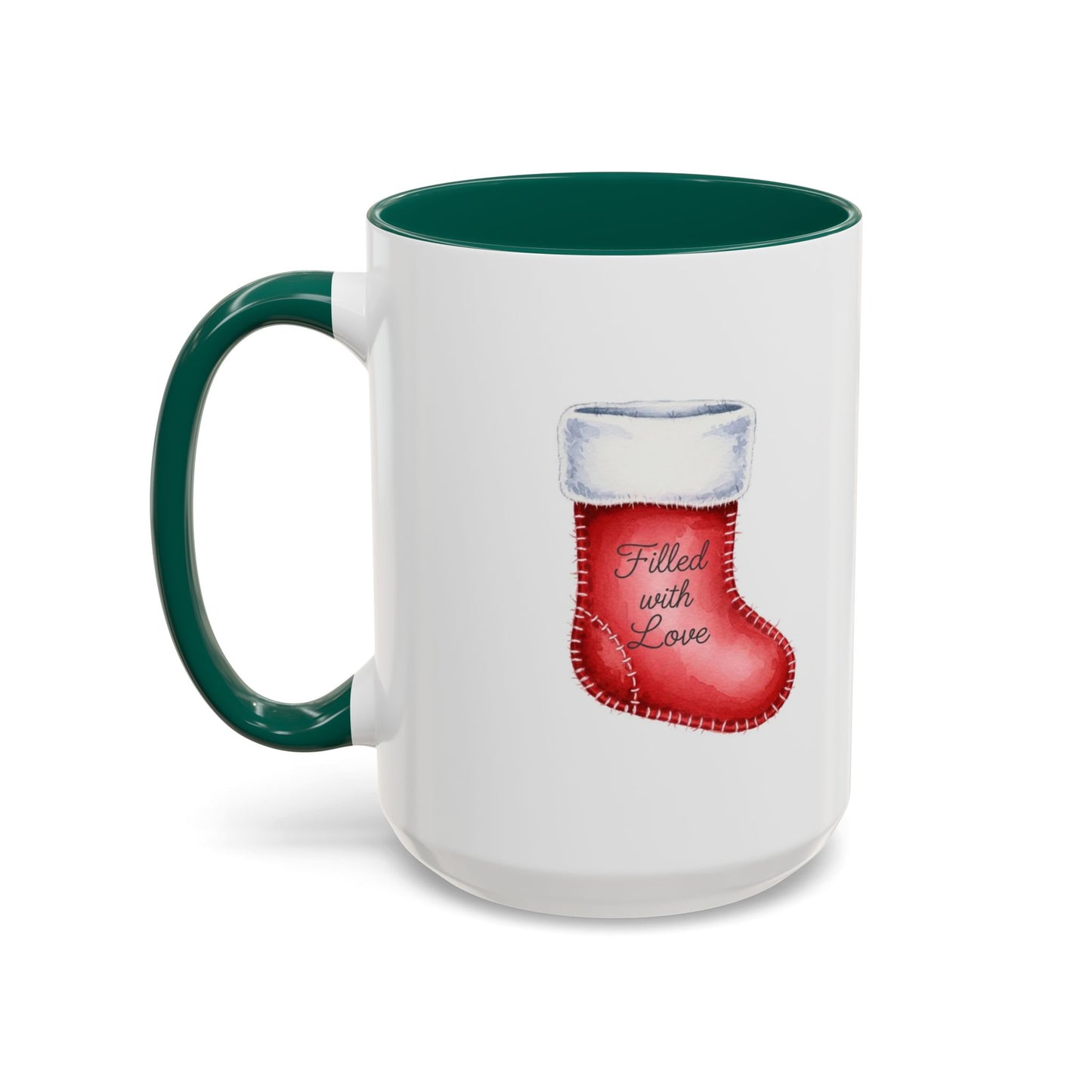 Holiday Mugs Christmas Gift Ideas Hot Cocoa & Coffee Cup Designs Filled with Love - Colorful 11oz & 15oz