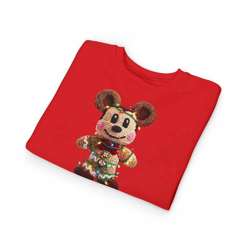 Holiday Plush Bear Toddler Sweatshirt  Festive Lights & Wreath Design