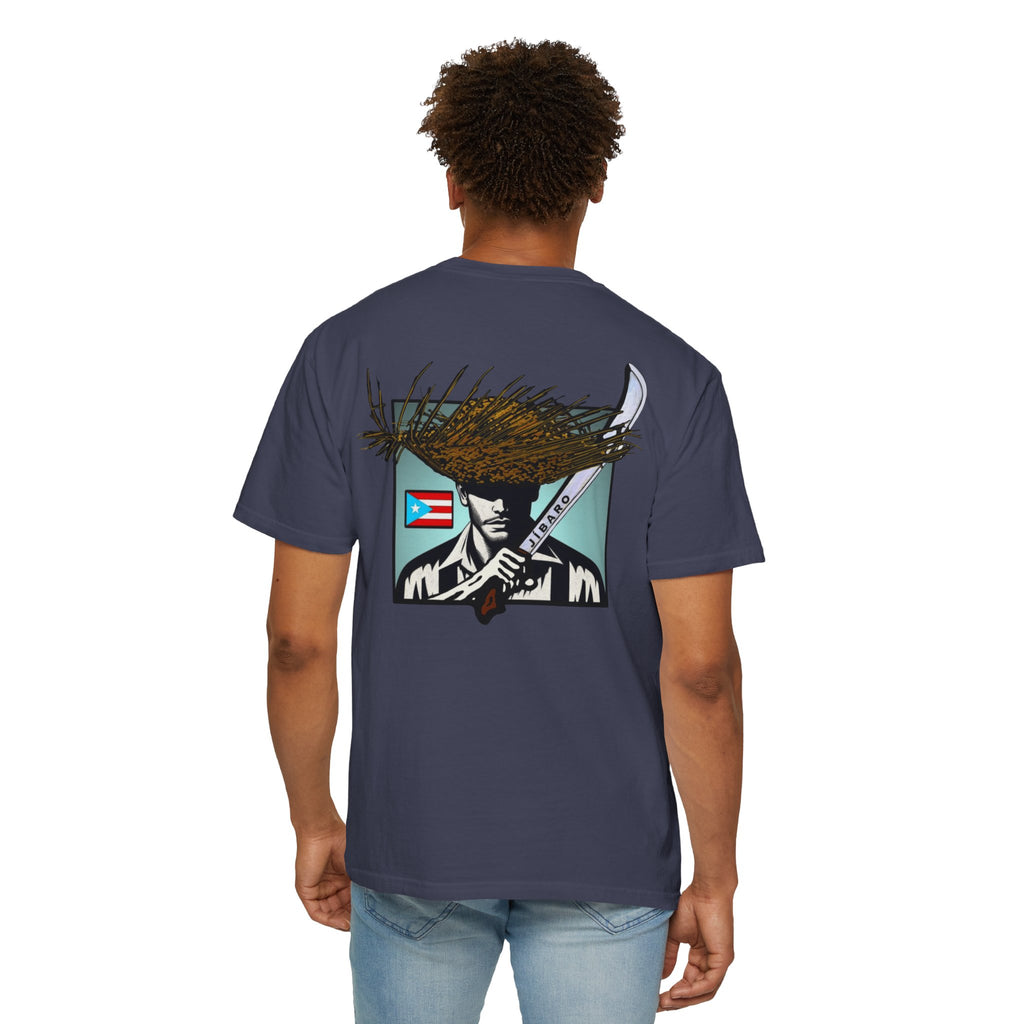 T-Shirt  "Jíbaro" Puerto Rican Heritage Tee (Back Machete  Sombrero de Paja Design) Puerto Rico’s Navidades