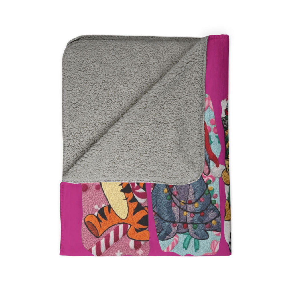Winnie the Pooh Merry Christmas Fleece Sherpa Blanket