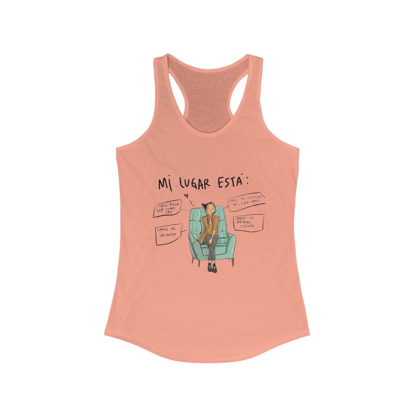 Women's Ideal Racerback Tank with Trendy Illustration, Ideal for Summer, Fitness, Casual Wear, Gifts, Everyday Style