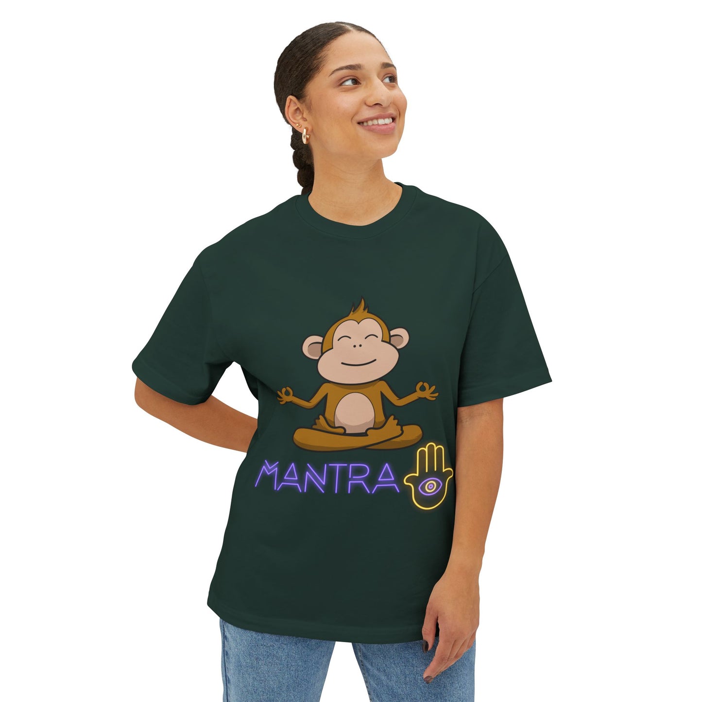🧘‍♀️ Wear Your Peace. Mindful Monkey Graphic Tee | Unisex Boxy T-Shirt for Yoga Lovers, Gifts for Him/Her, Relaxation Apparel, Meditative Wear, Casual Streetwear