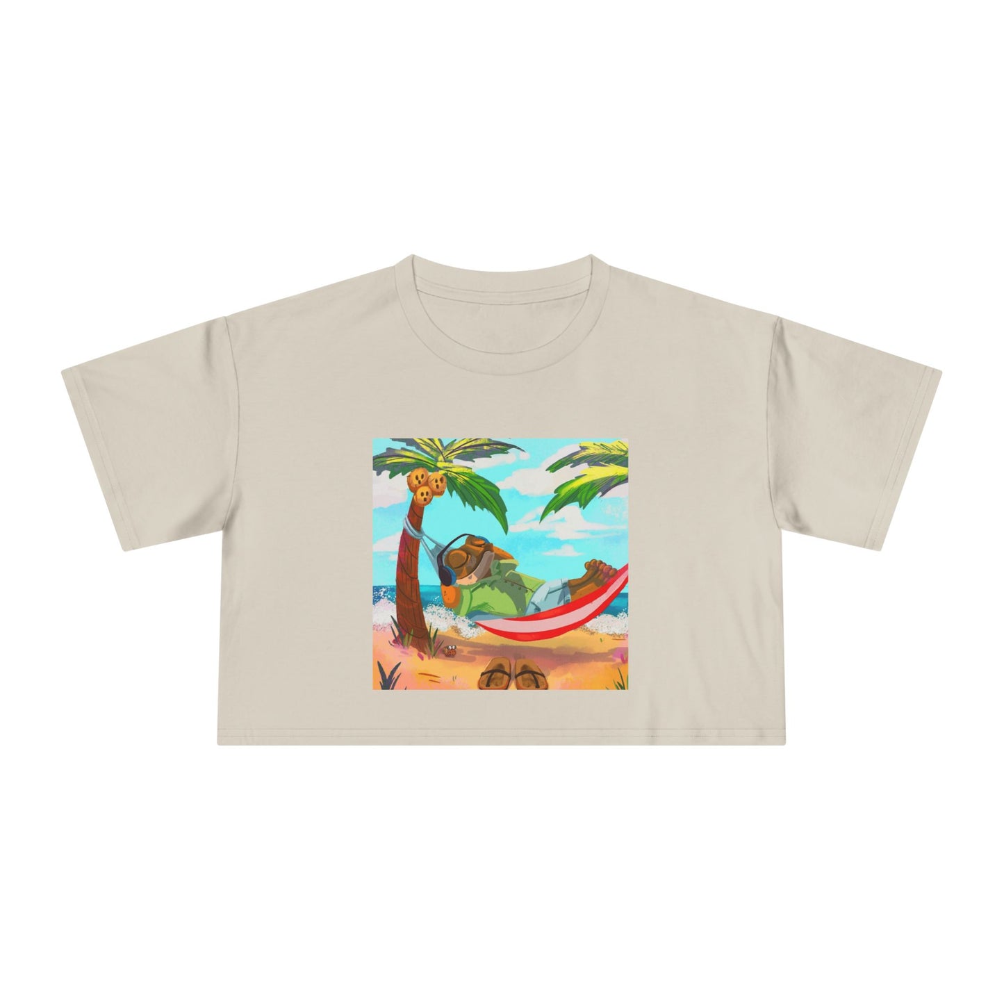 Boriqua T-Shirt Tropical Paradise Crop Tee - Chill Vibes, Women's Casual Top, Summer Style, Beachwear, Vacation Shirt