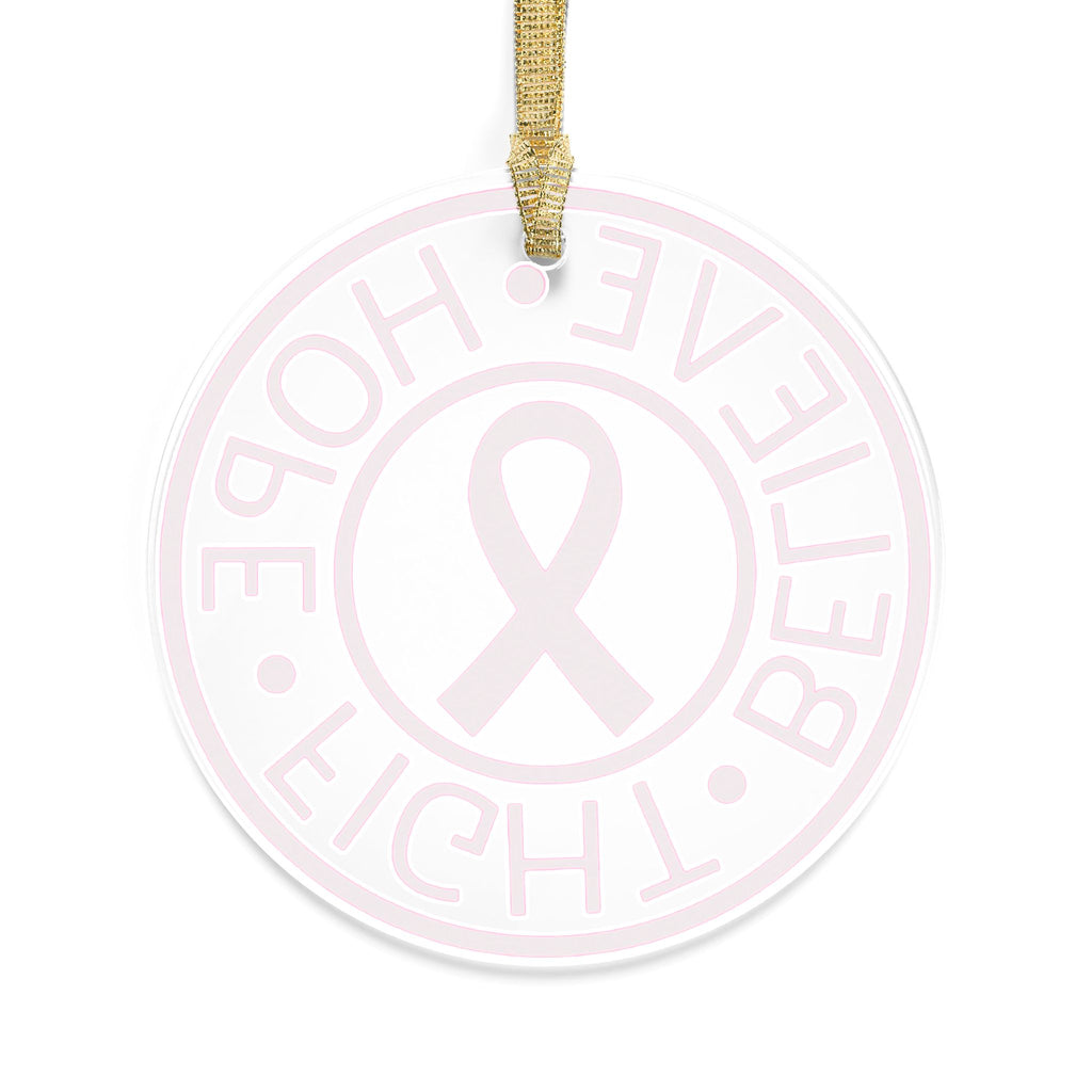 Breast Cancer Awareness Acrylic Ornaments - Believe, Hope, Fight Motivational Gift for Her or Him | Warrio