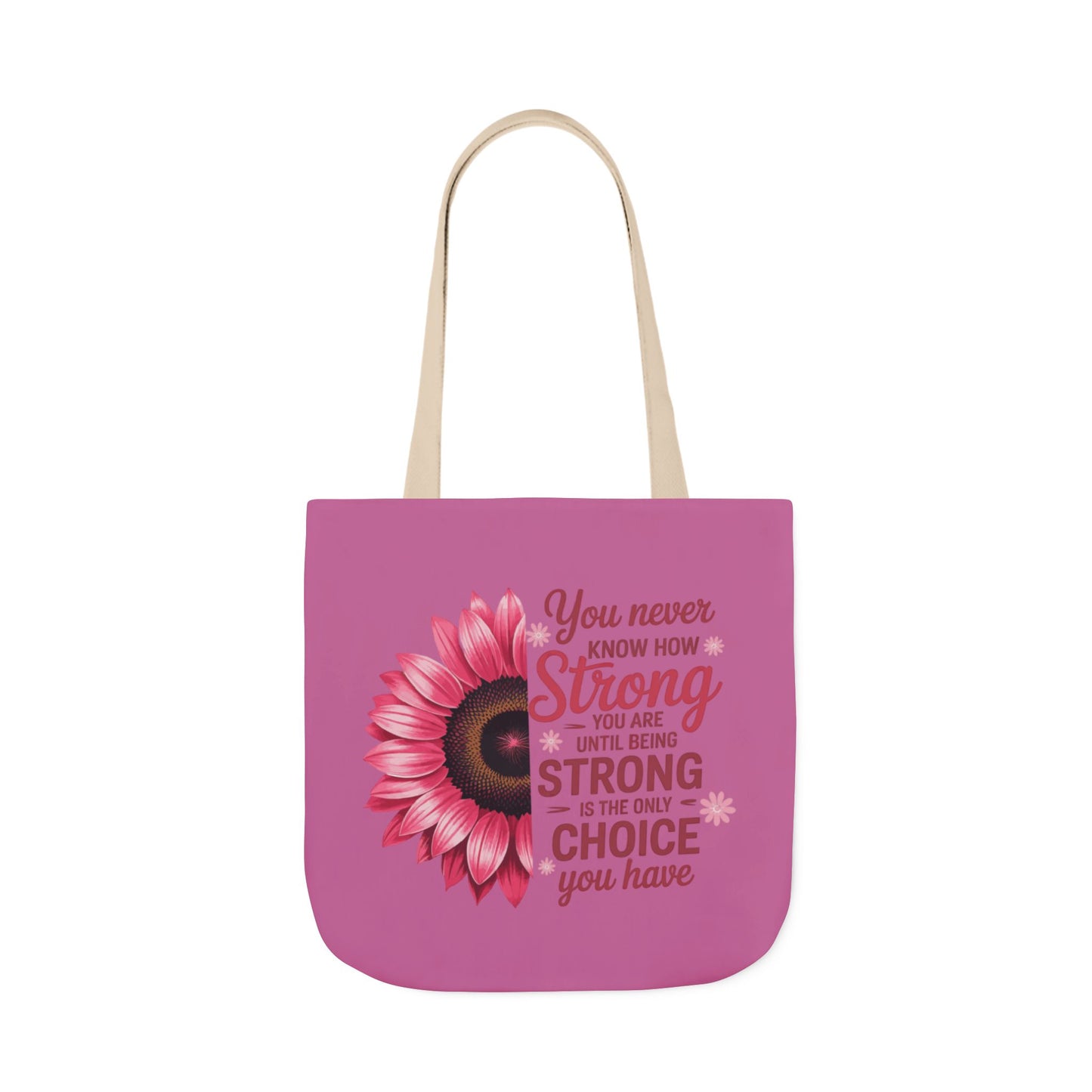 Cancer Survivor Hope Collection Inspirational Canvas Tote Bag with Floral Design