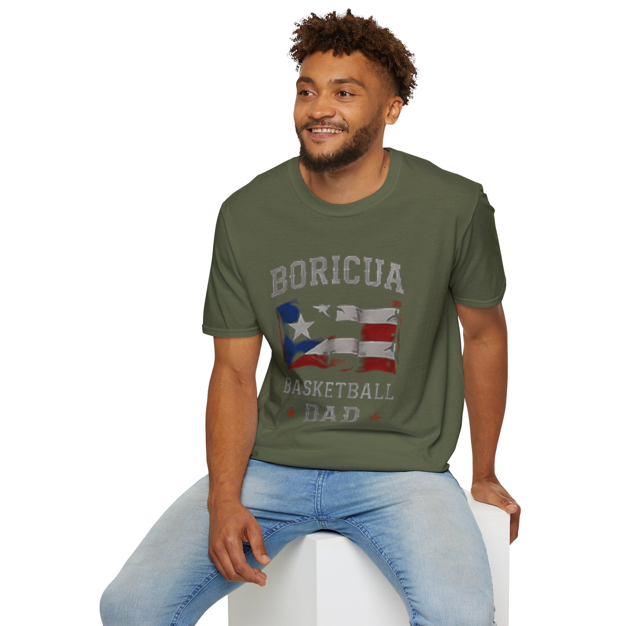 Boricua Basketball Dad T-Shirt — Puerto Rican Flag Pride Tee