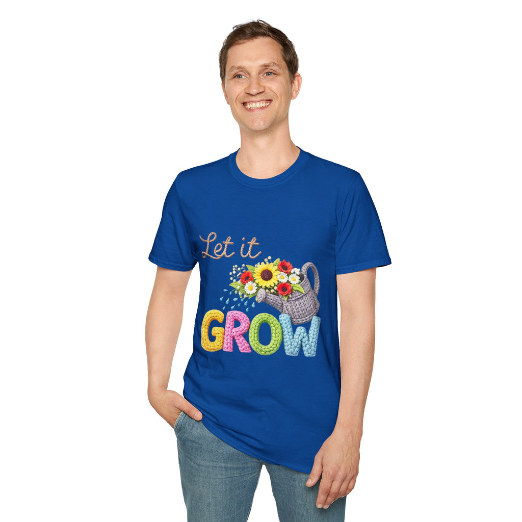Let It Grow T-Shirt — Floral Watering Can Garden Tee