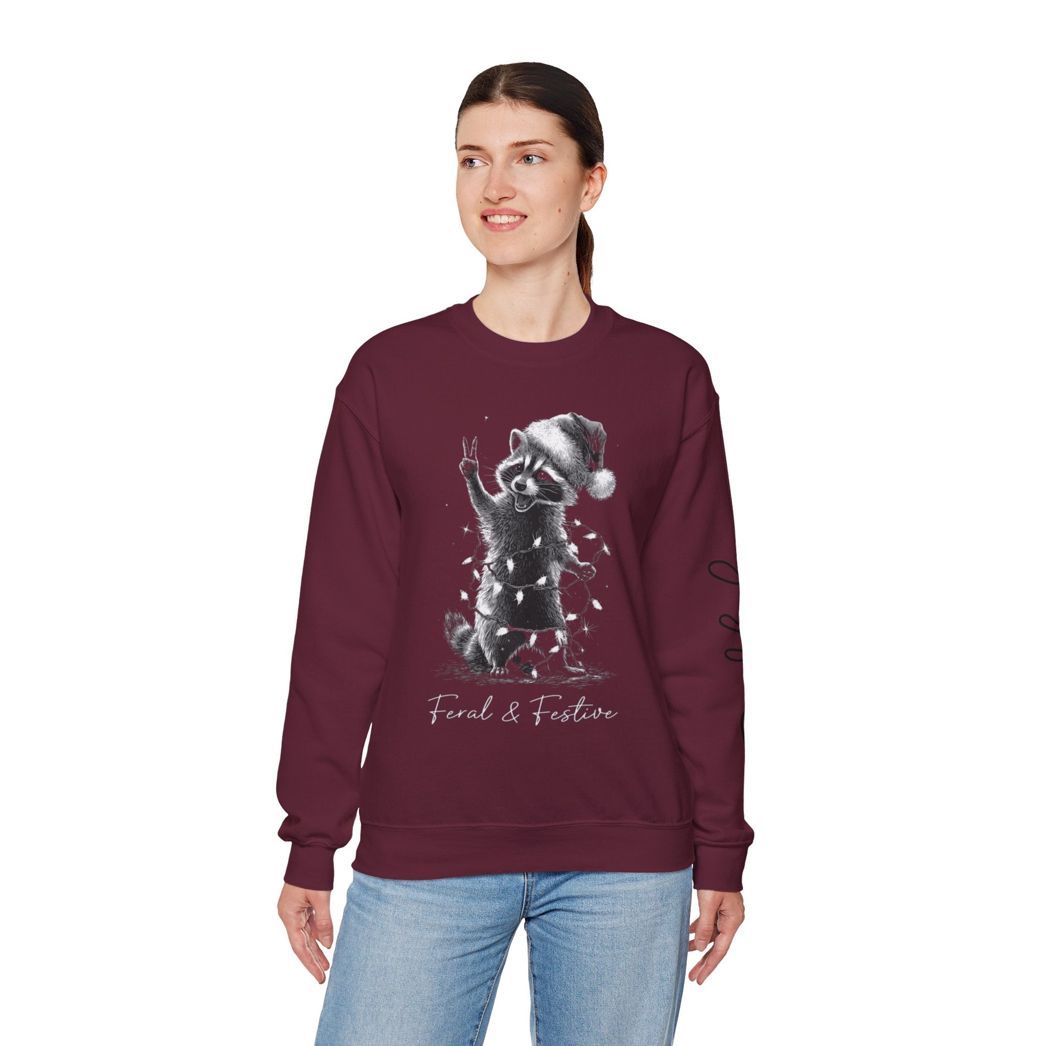 Holiday Raccoon Crewneck Sweatshirt Christmas Tshirts and sweaters,