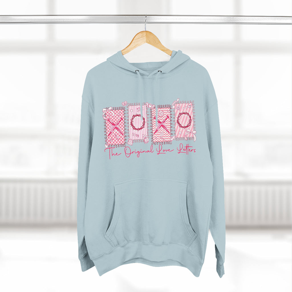 Hoodie  Pink XOXO Three Panel Love Letters Fleece Hoodie