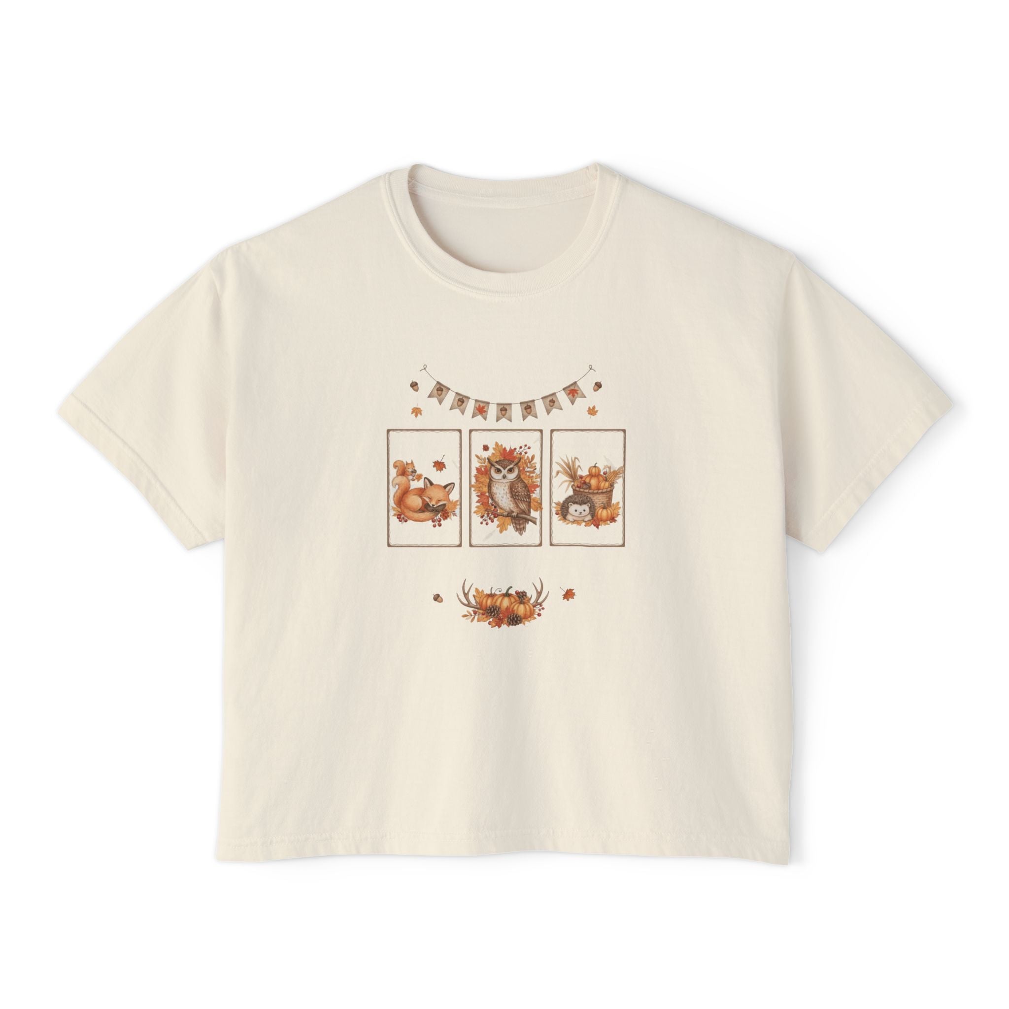Autumn Vibes Women's Boxy Tee - Cozy Seasonal Apparel, Perfect for Fall Celebrations, Casual Style, Gift for Her, Cute Graphic Top