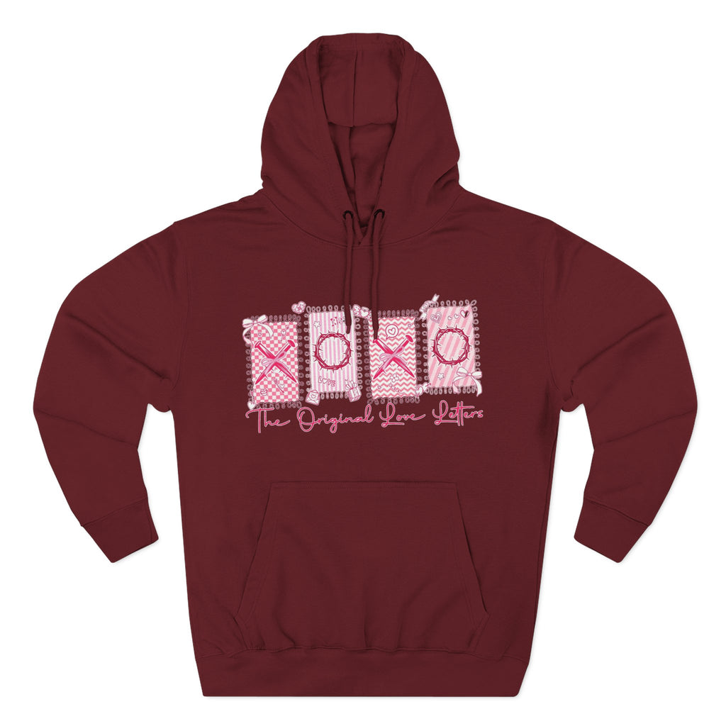 Hoodie  Pink XOXO Three Panel Love Letters Fleece Hoodie
