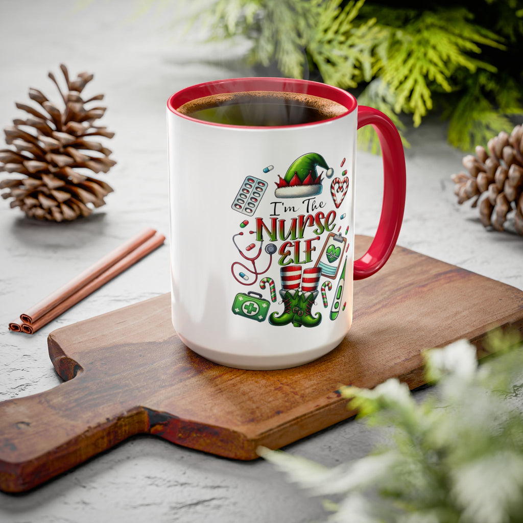 Nurse Elf Coffee Mug — Christmas Medical Holiday Gift (11oz & 15oz) Medical Christmas Mug