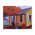 The Soul of Puerto RicoCaribbean Cottage Stretched Canvas  Tropical Village Scene Wall Art