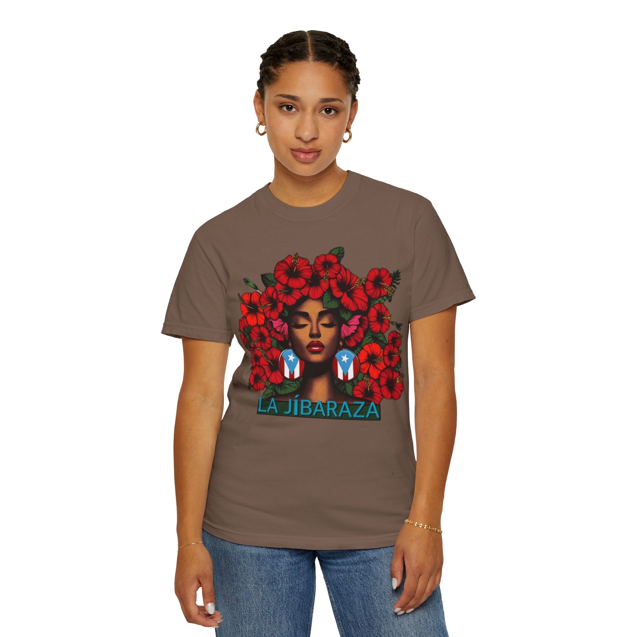 Puerto Rico Navidades T-Shirt — "La Jíbaraza" Floral Puerto Rican Pride Tee