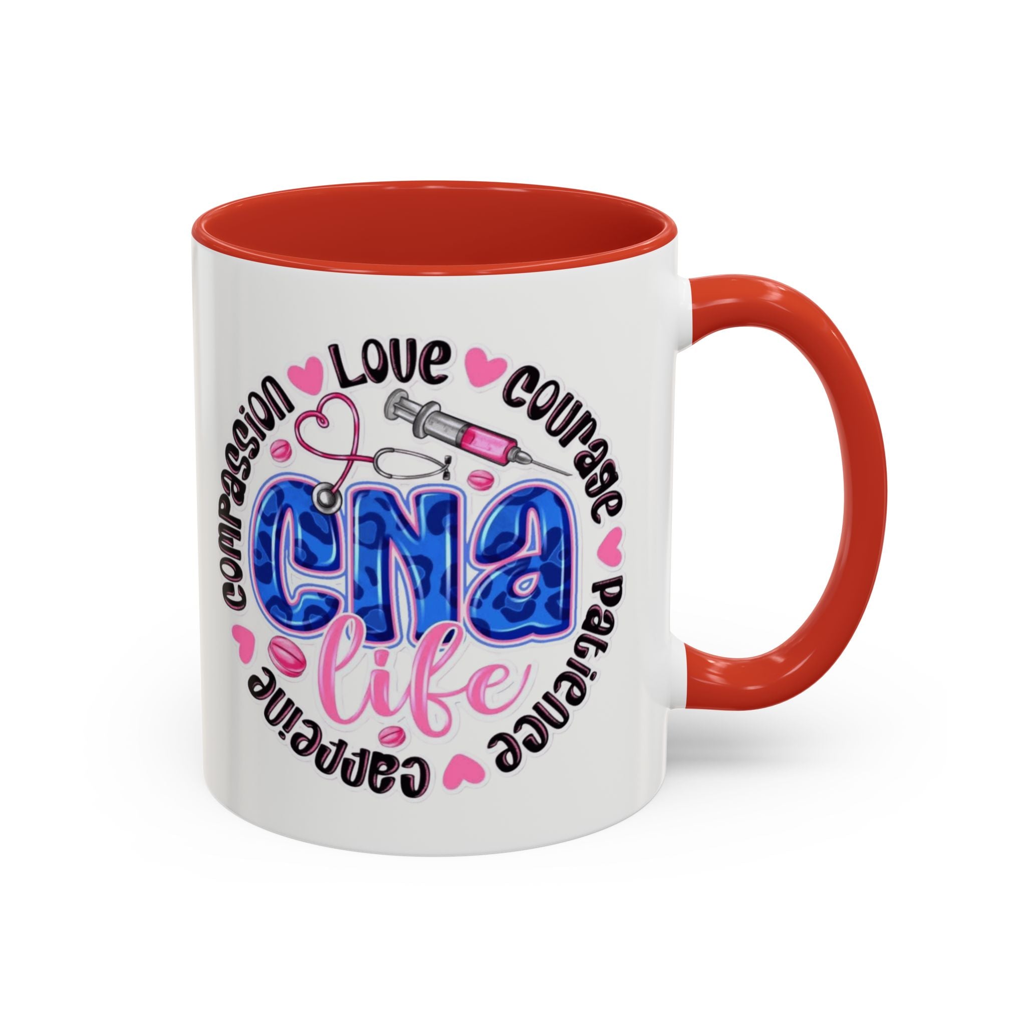 CNA Life Coffee Mug — Compassion, Courage & Patience Accent Mug (11/15oz) Medical Christmas Mug