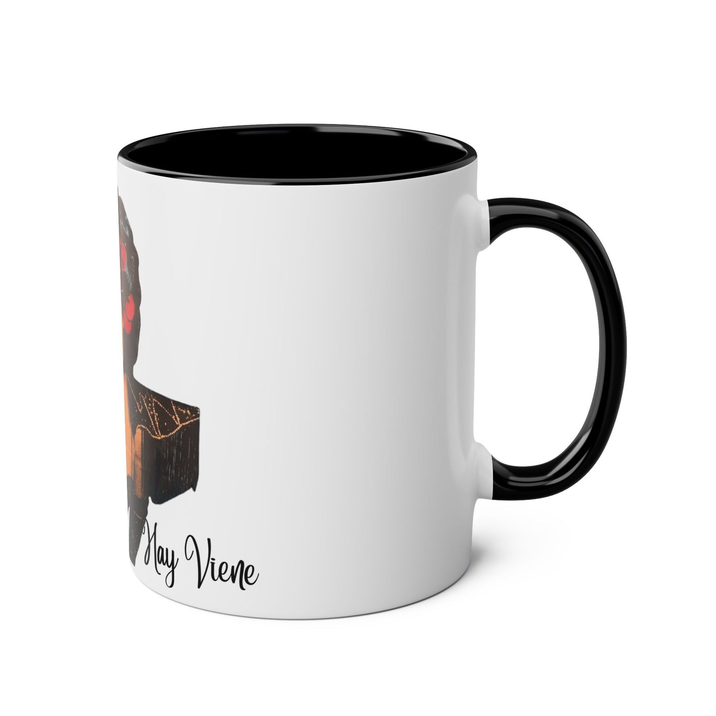 The onli one Iris Chacon Unique Two-Tone Coffee Mug - Iris Chacon Inspired Art, Trendy Mug for Coffee Lovers, Gift for Her, Retro Style,
