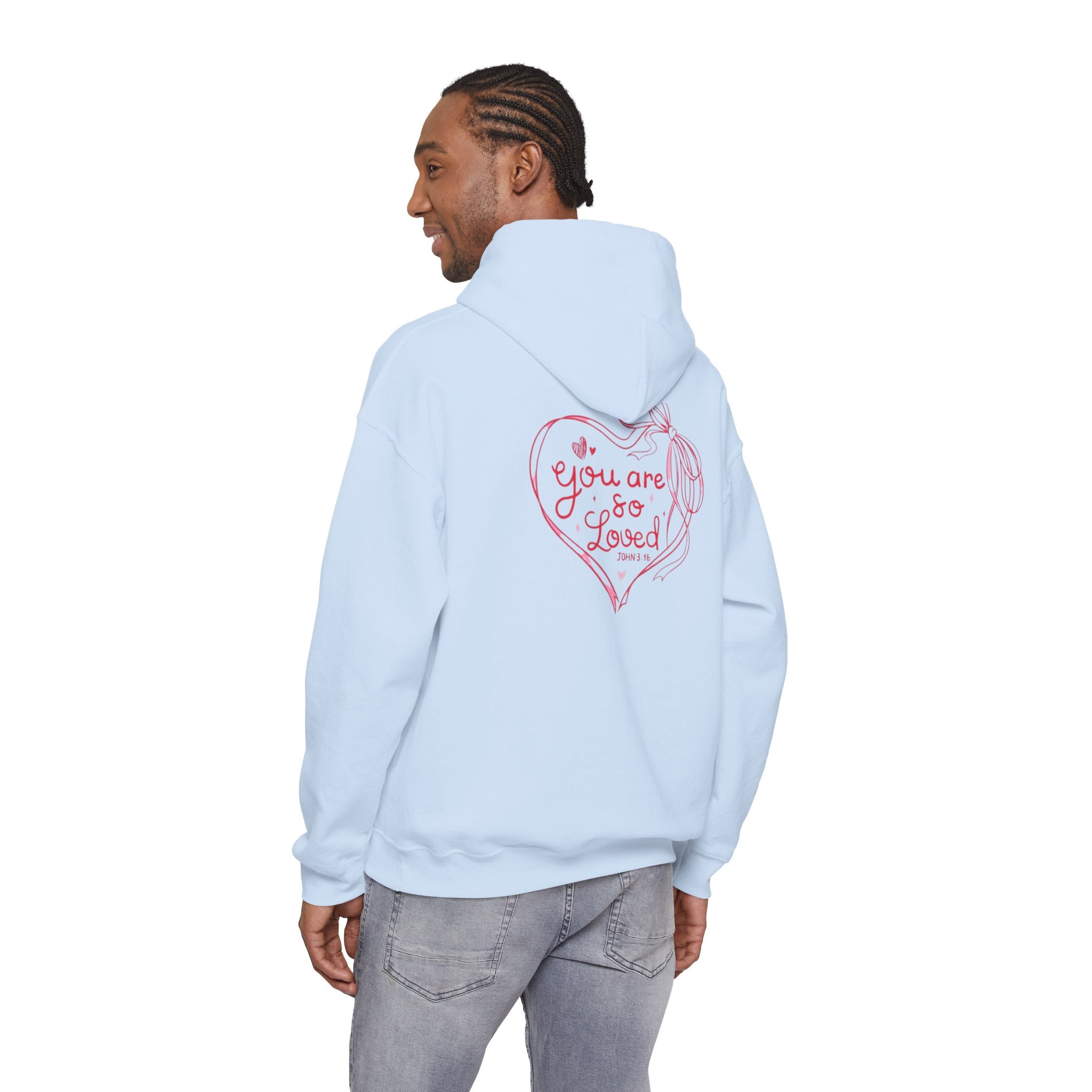 You Are So Loved Hoodie Heart Full” Heart Ribbon Comfort Sweatshirt