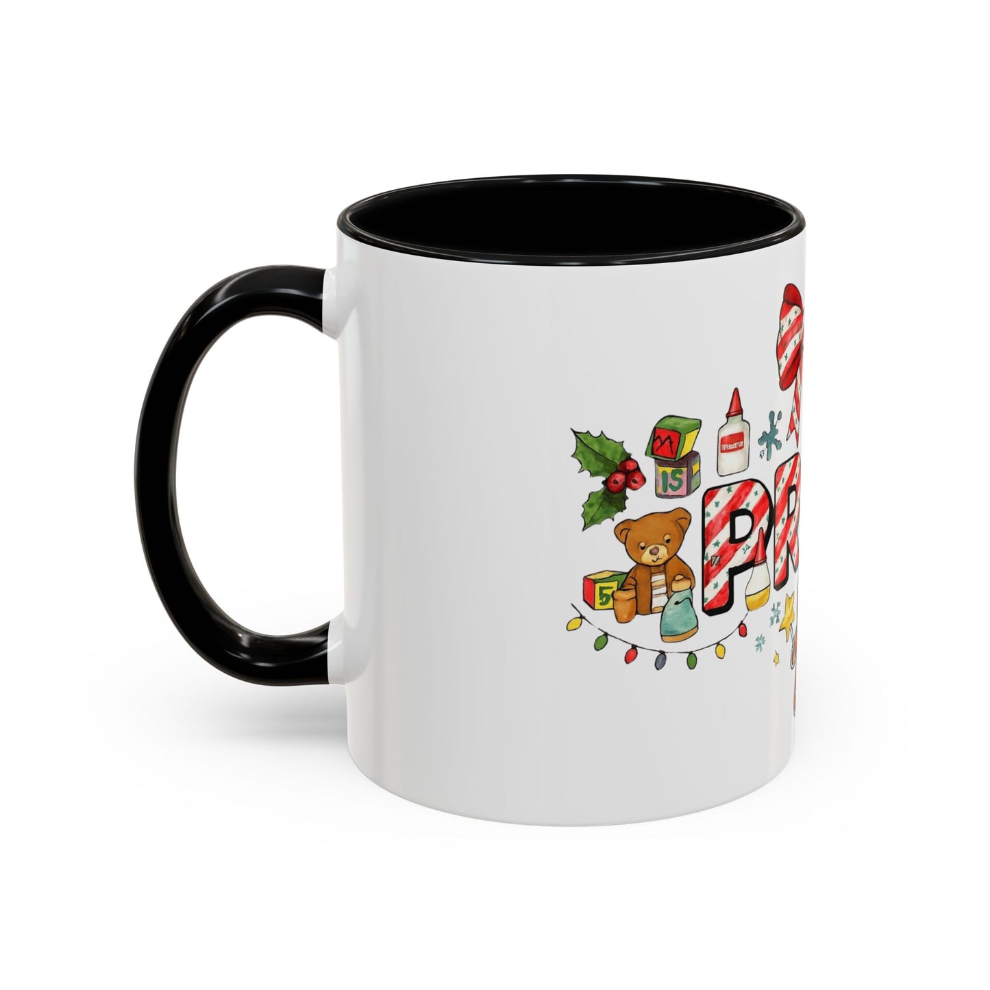 Holiday Teacher Coffee Mug 'PRE-K' Festive Gingerbread & Candy Cane Design (11/15oz) School Staff Christmas Mug Collection
