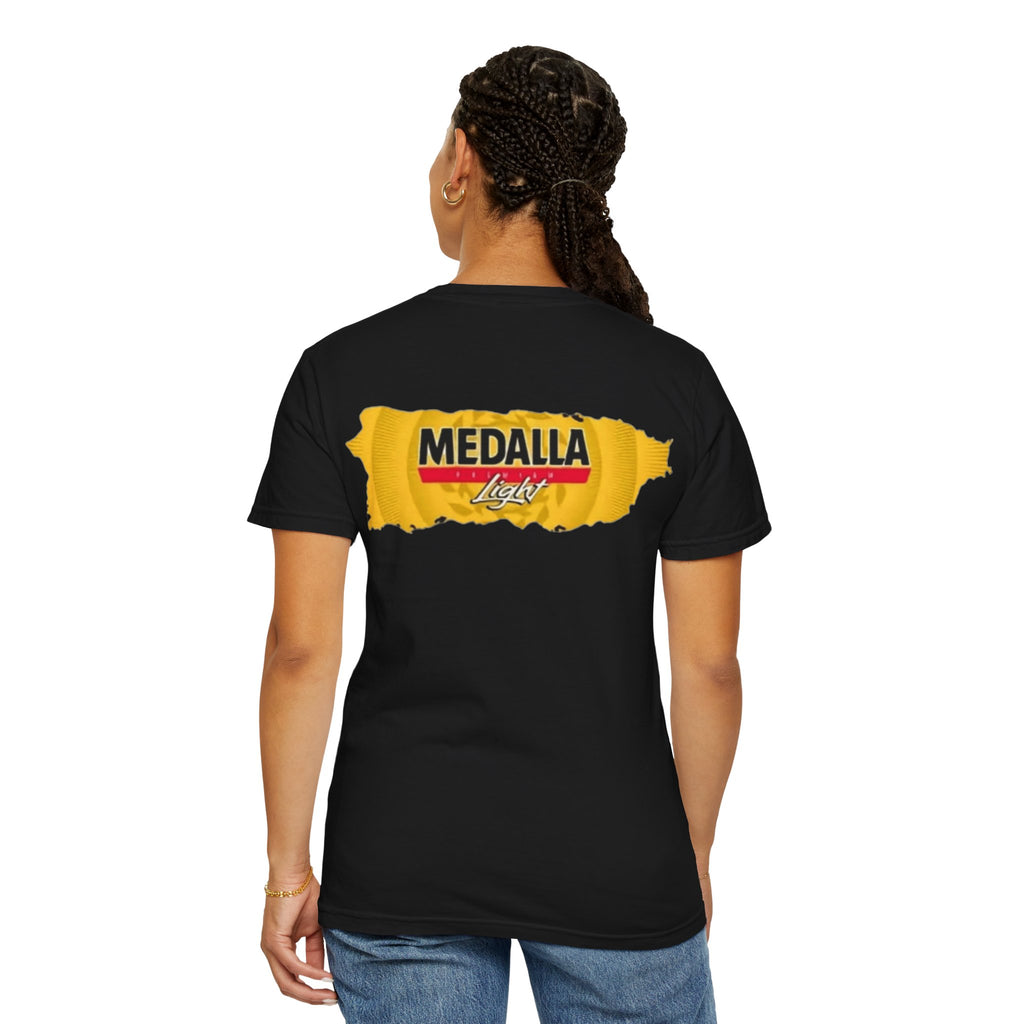 Medalla Light Puerto Rican Beer T-Shirt Coqui Frog Mascot Six-Pack Graphic Tee Puerto Rico’s Navidades