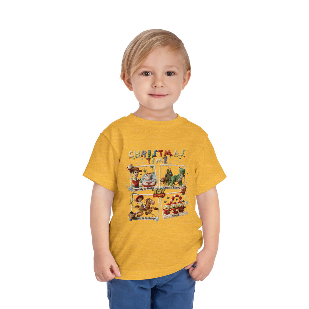 Christmas Time Toddler Tee  Cute Holiday Toy & Santa Print