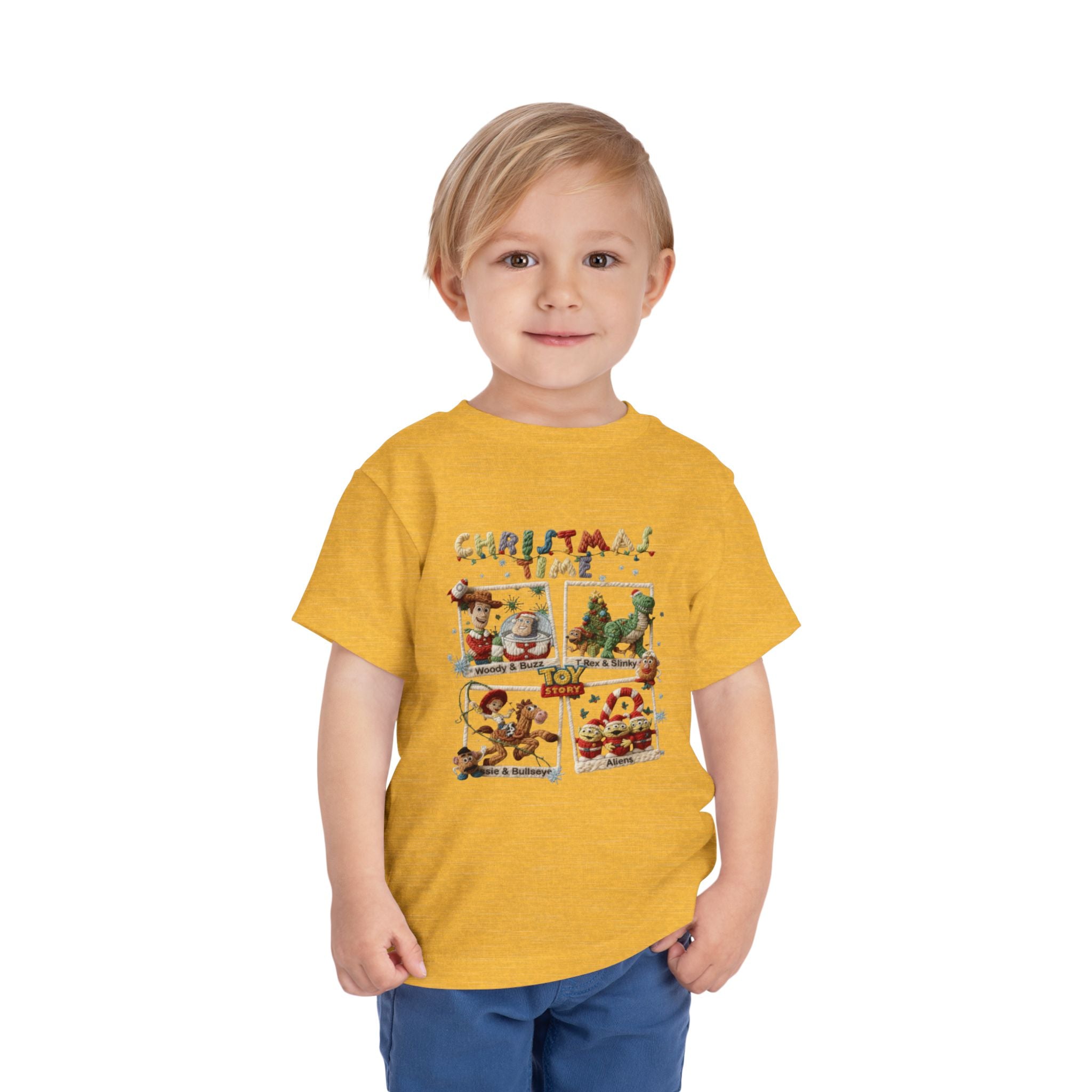 Christmas Time Toddler Tee  Cute Holiday Toy & Santa Print