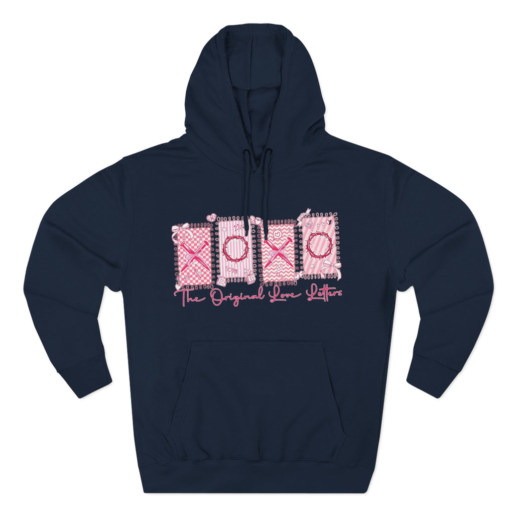 Hoodie  Pink XOXO Three Panel Love Letters Fleece Hoodie