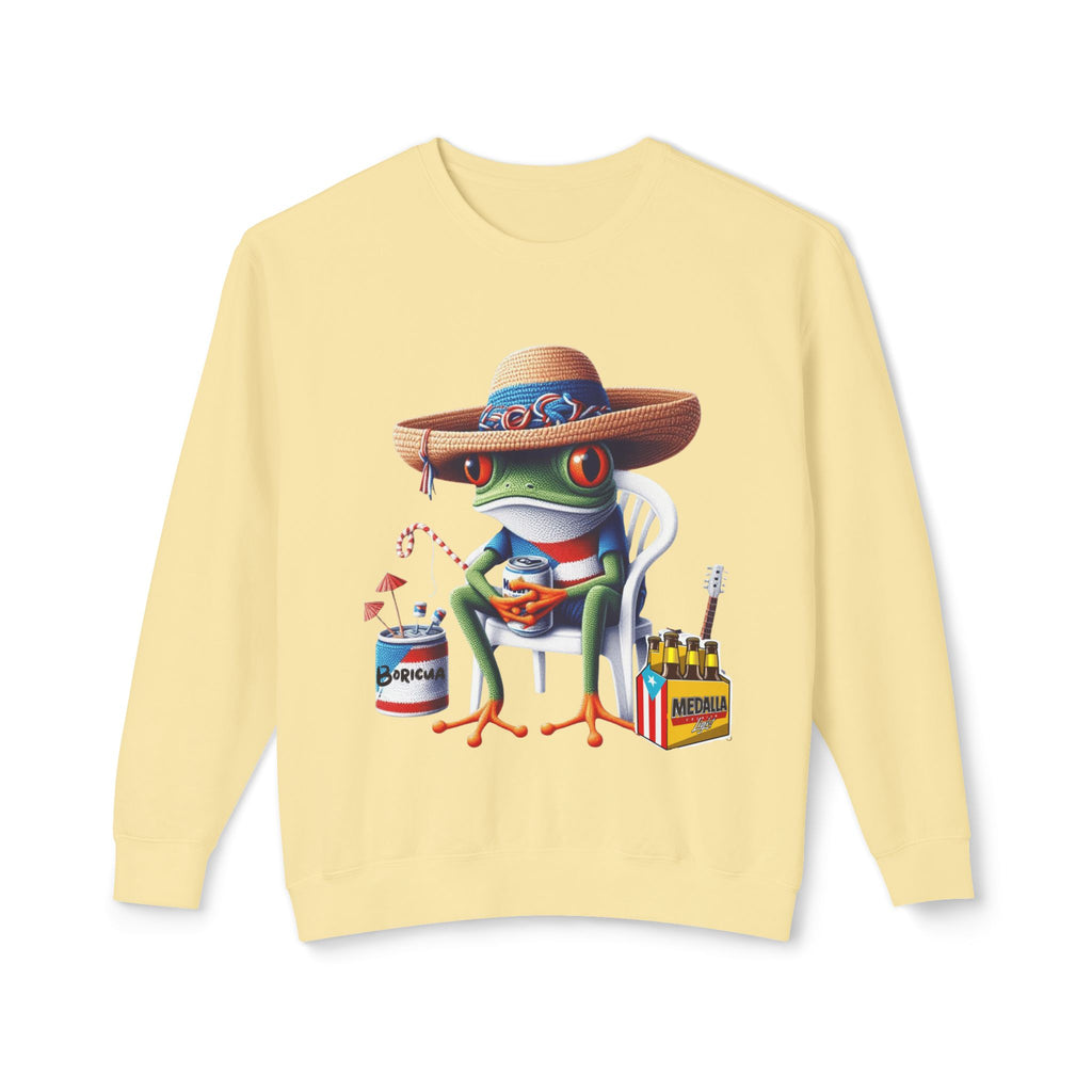 Coqui in Sombrero Crewneck Sweatshirt Puerto Rico’s Navidades