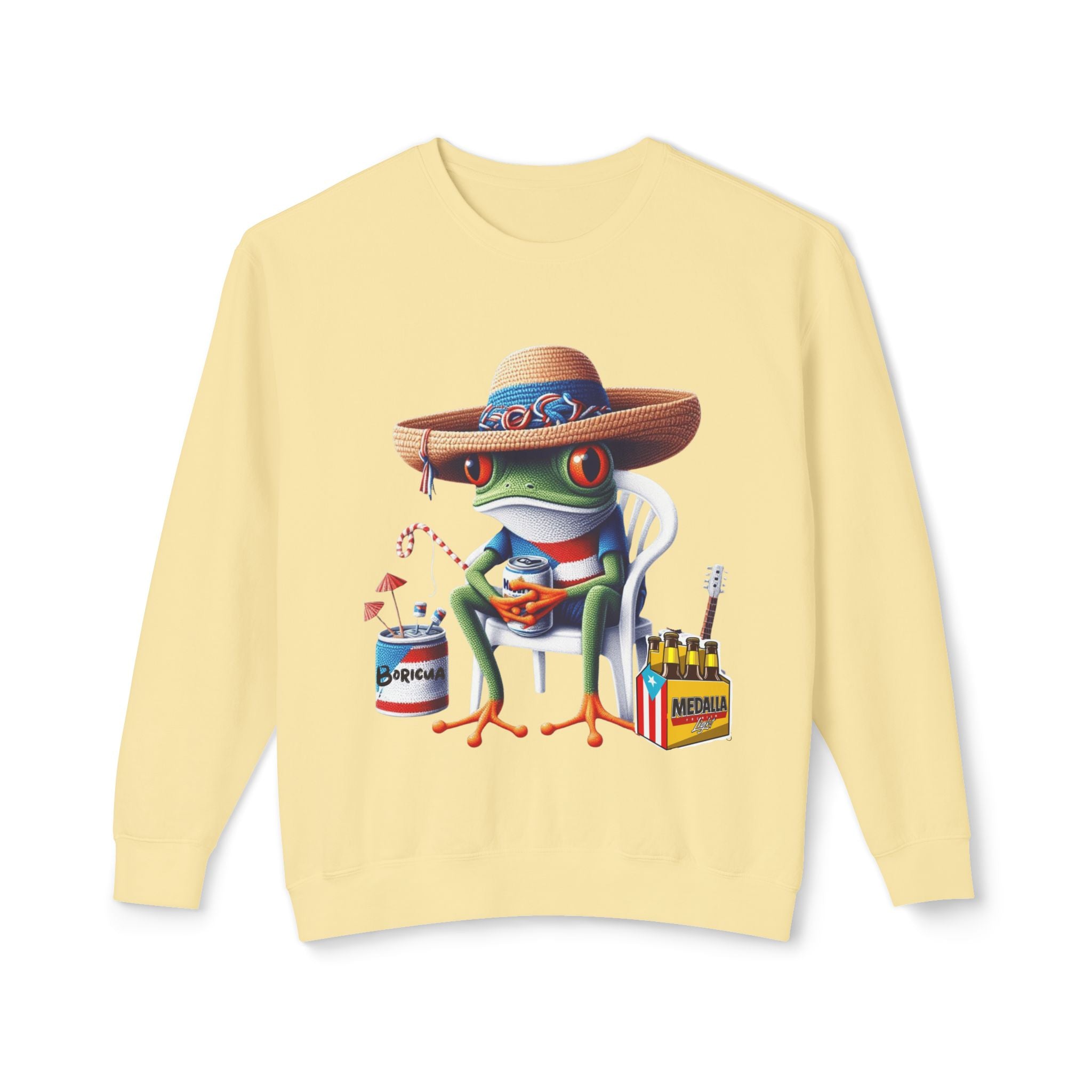 Coqui in Sombrero Crewneck Sweatshirt Puerto Rico’s Navidades