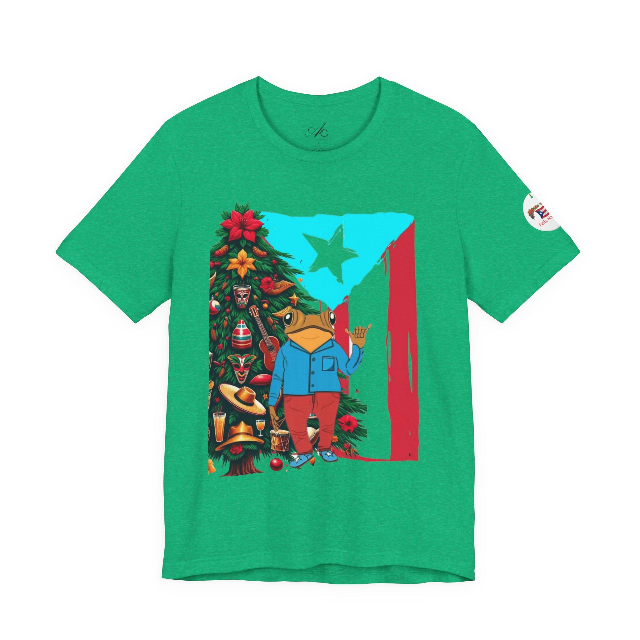 Puerto Rico Holiday T-Shirt  Coquí by Christmas Tree Graphic Puerto Rico’s Navidades