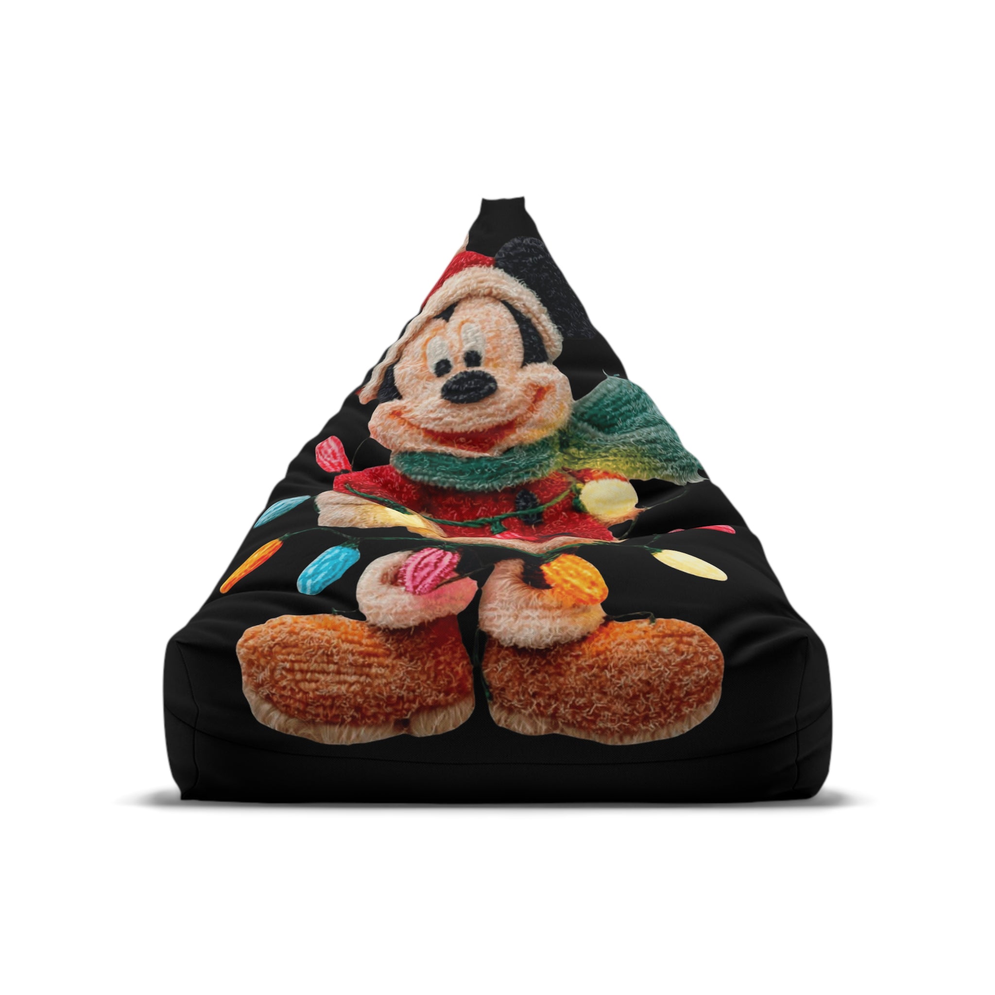 Mickey Mouse Holiday Bean Bag Cover — Festive Christmas Plush Print