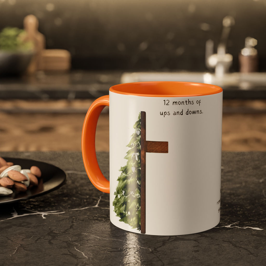 Christian Cross & Pine Tree Mug — Faith Reminder Coffee Cup (11oz/15oz)