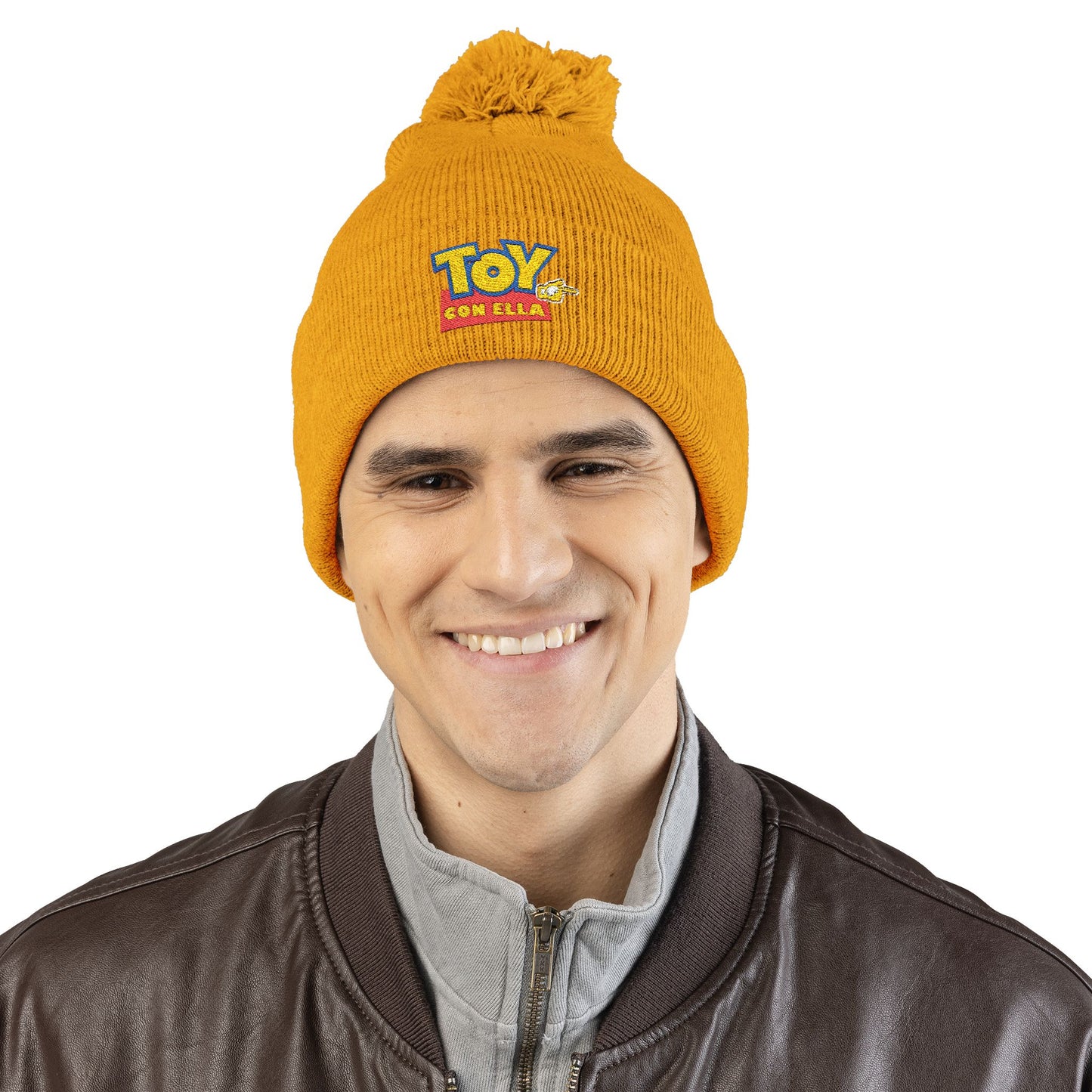 Toy Story Embroidered Pom-Pom Knit Cap Humor Cuffed Beanie – Warm, Soft & Sassy Winter Hat