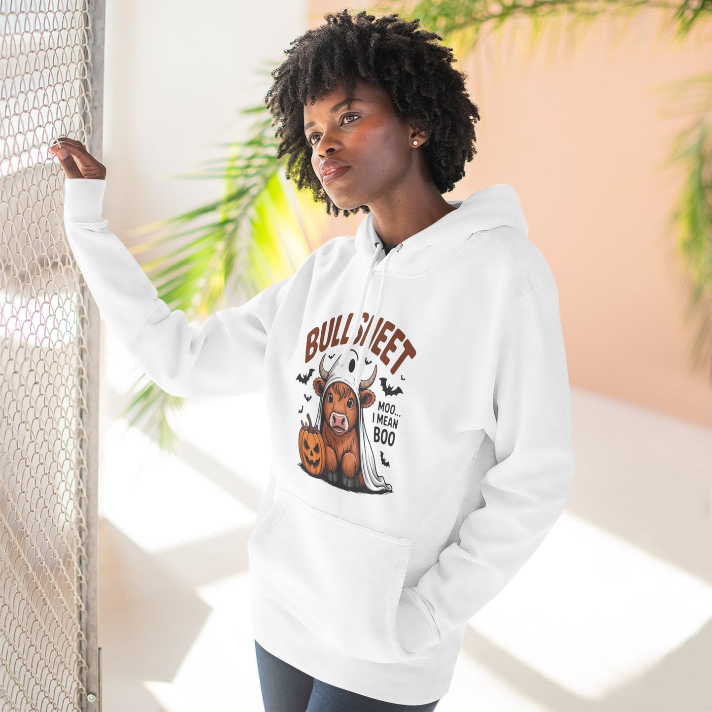 Spooky Vibes Only" Halloween Sweater Cozy Ghostly Fleece Hoodie