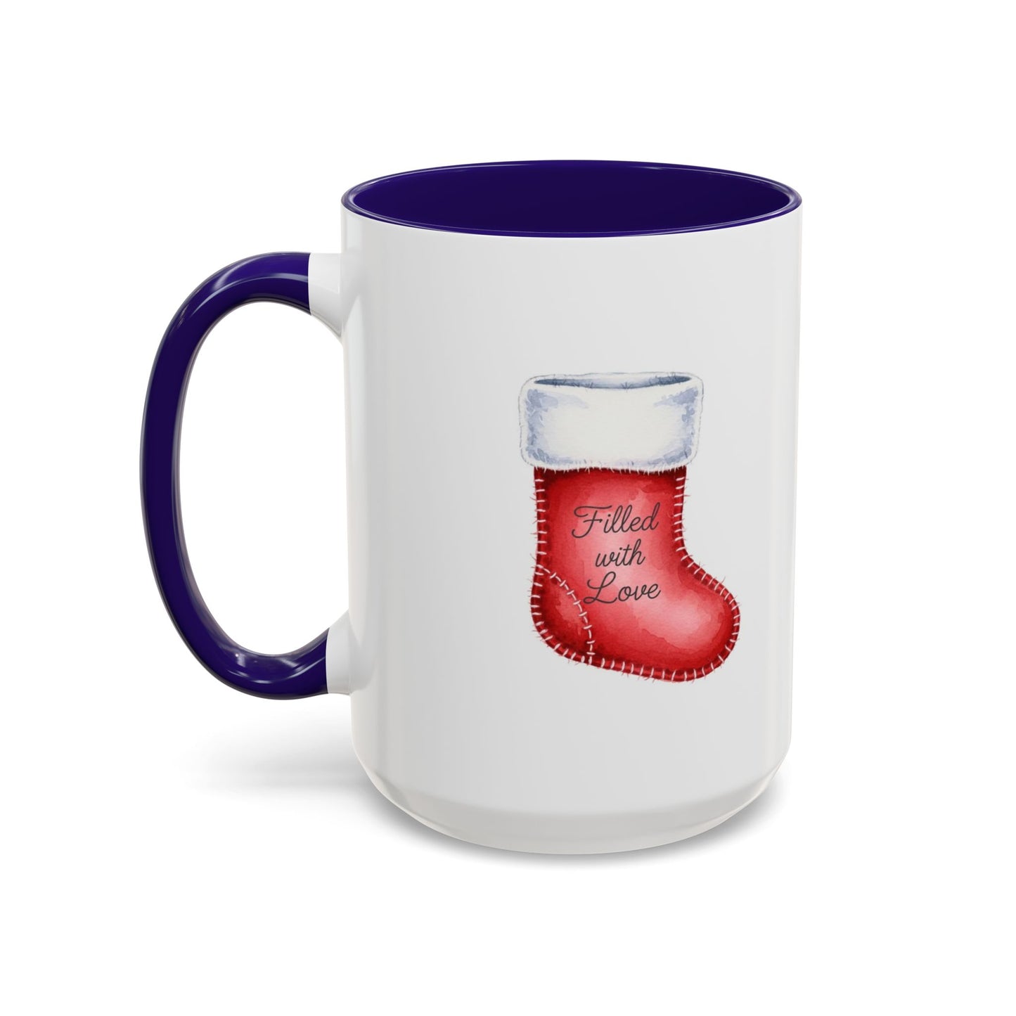 Holiday Mugs Christmas Gift Ideas Hot Cocoa & Coffee Cup Designs Filled with Love - Colorful 11oz & 15oz