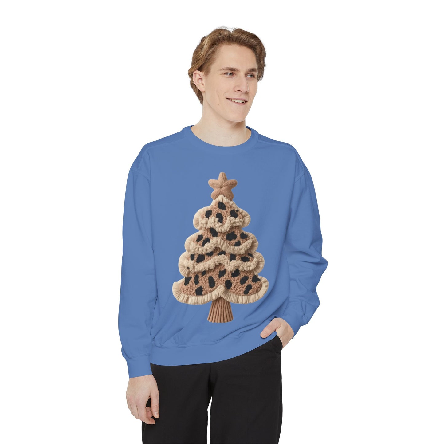 Leopard Knit Christmas Tree Sweatshirt unique festive designs and joyful