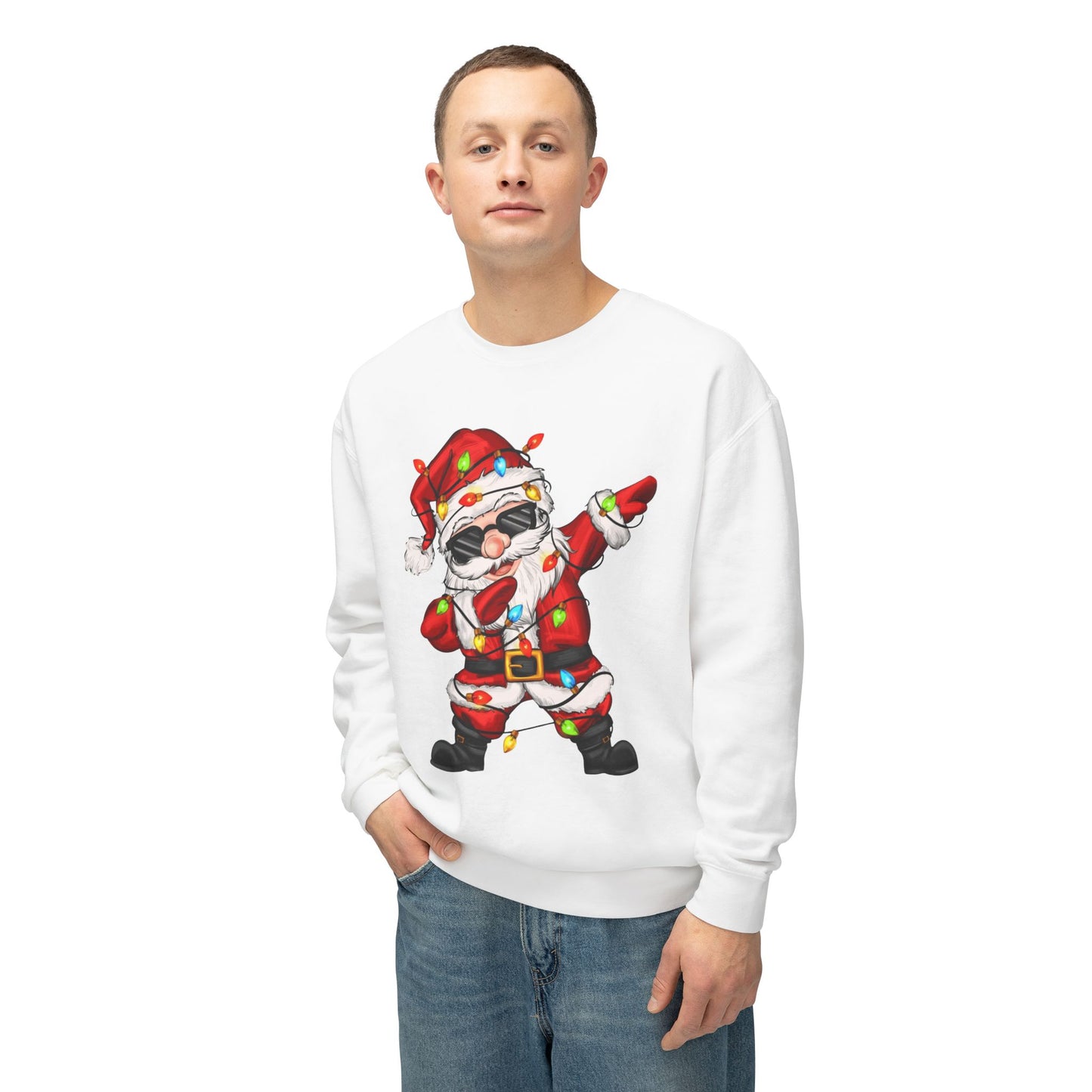 Funny Christmas tee Dabbing Santa Crewneck Sweatshirt  Funny Christmas Holiday Pullover