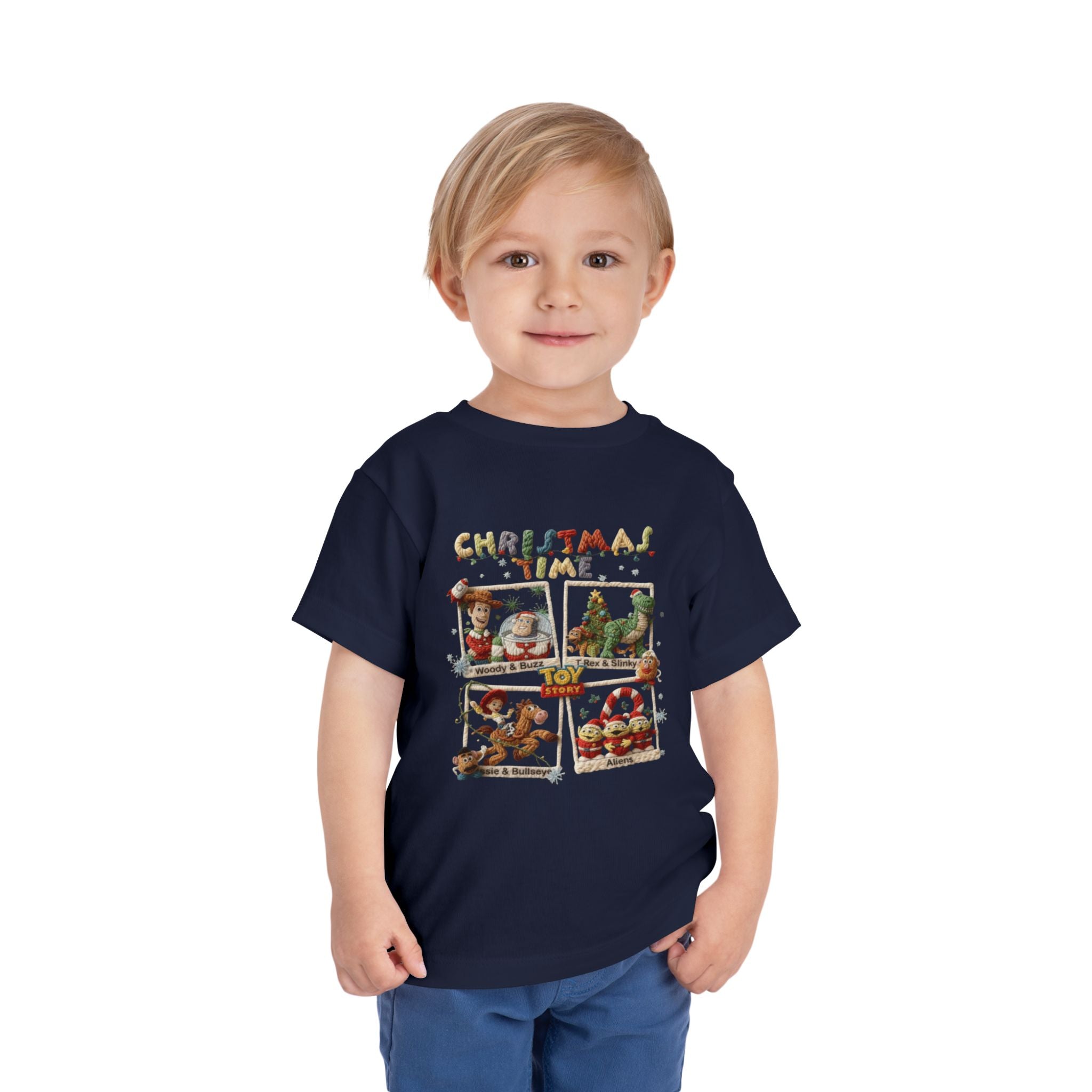 Christmas Time Toddler Tee  Cute Holiday Toy & Santa Print