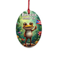Boricua Como Tú Wooden Ornament – Puerto Rican Flag Frog Holiday Decor