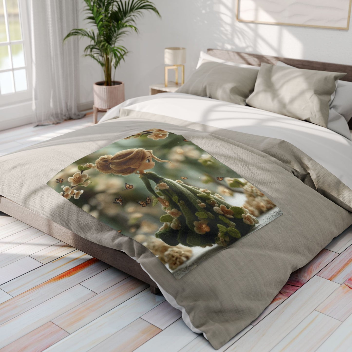 Floral Fairy Fleece Blanket — Cozy Spring Blossom Throw for Kids & Adults