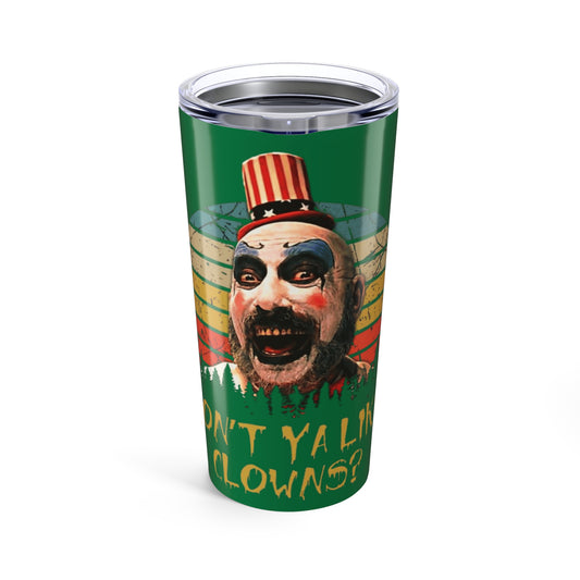 Creepy Clown Tumbler 20oz, Halloween Drinkware, Spooky Travel Mug, Unique Gift for Clown Lovers, Funny Party Accessory