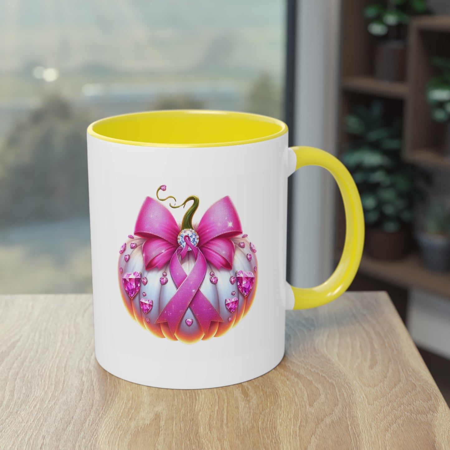 Vibrant Two-Tone Coffee Mug with Floral Design - Perfect Gift for Nature Lovers