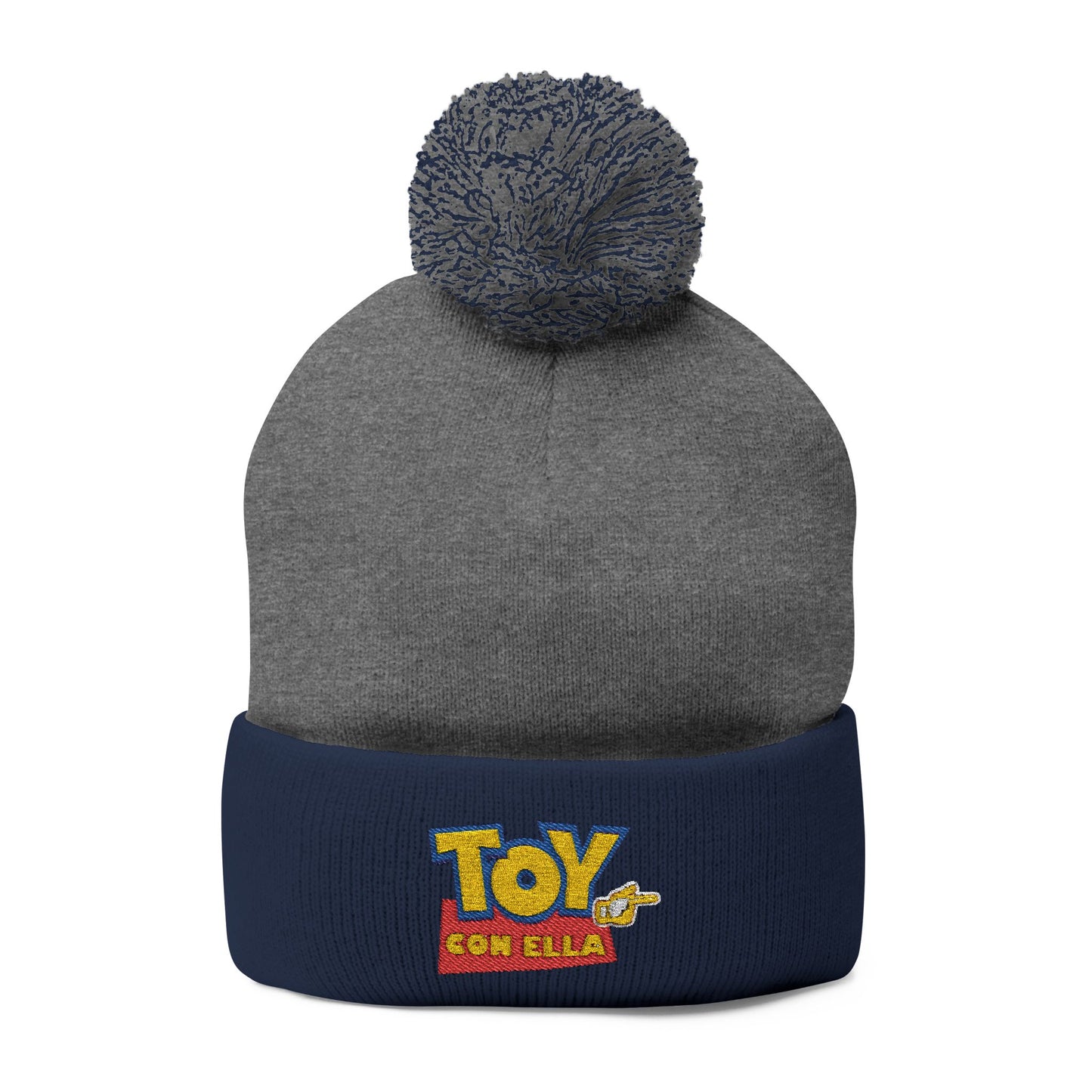 Toy Story Embroidered Pom-Pom Knit Cap Humor Cuffed Beanie – Warm, Soft & Sassy Winter Hat
