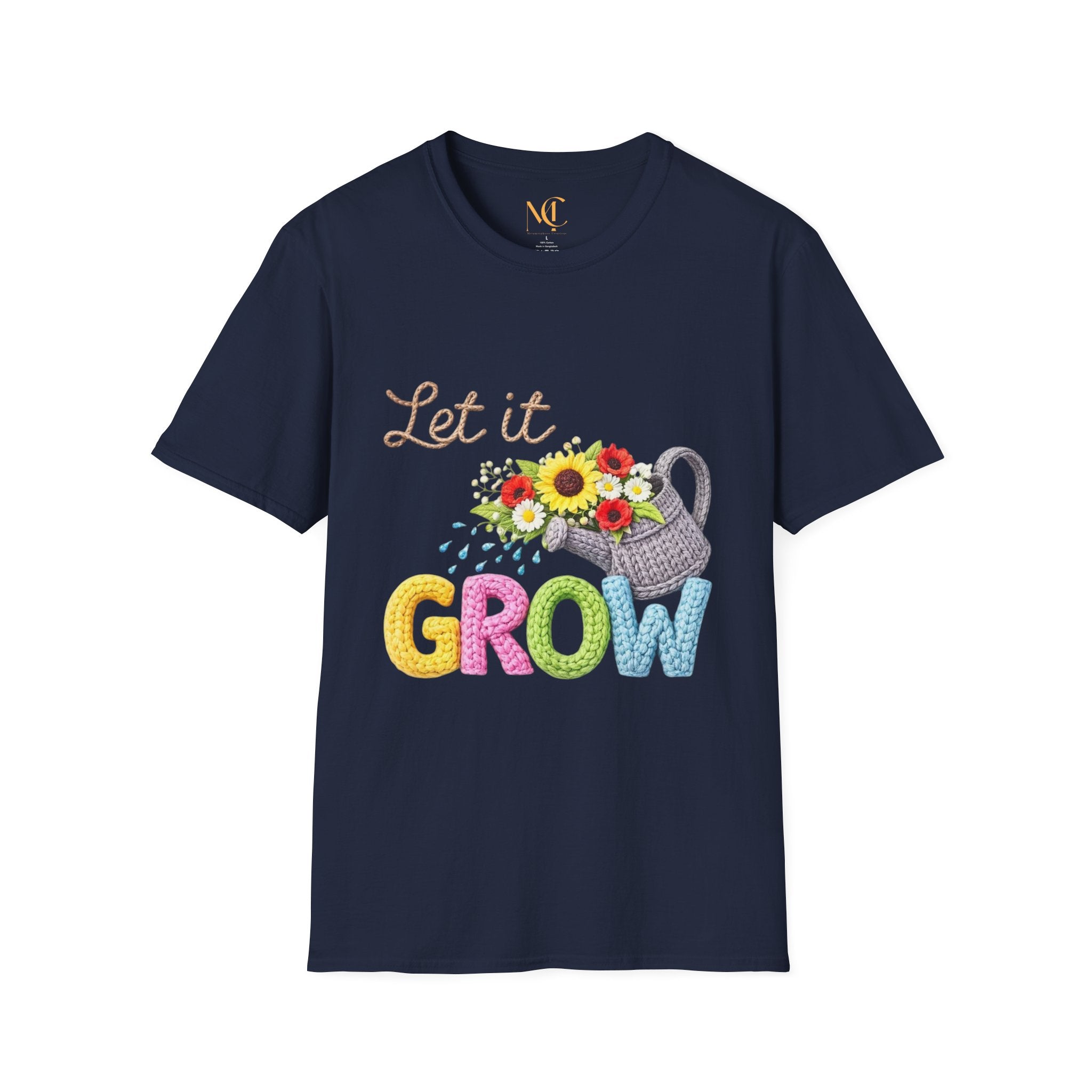 Let It Grow T-Shirt — Floral Watering Can Garden Tee